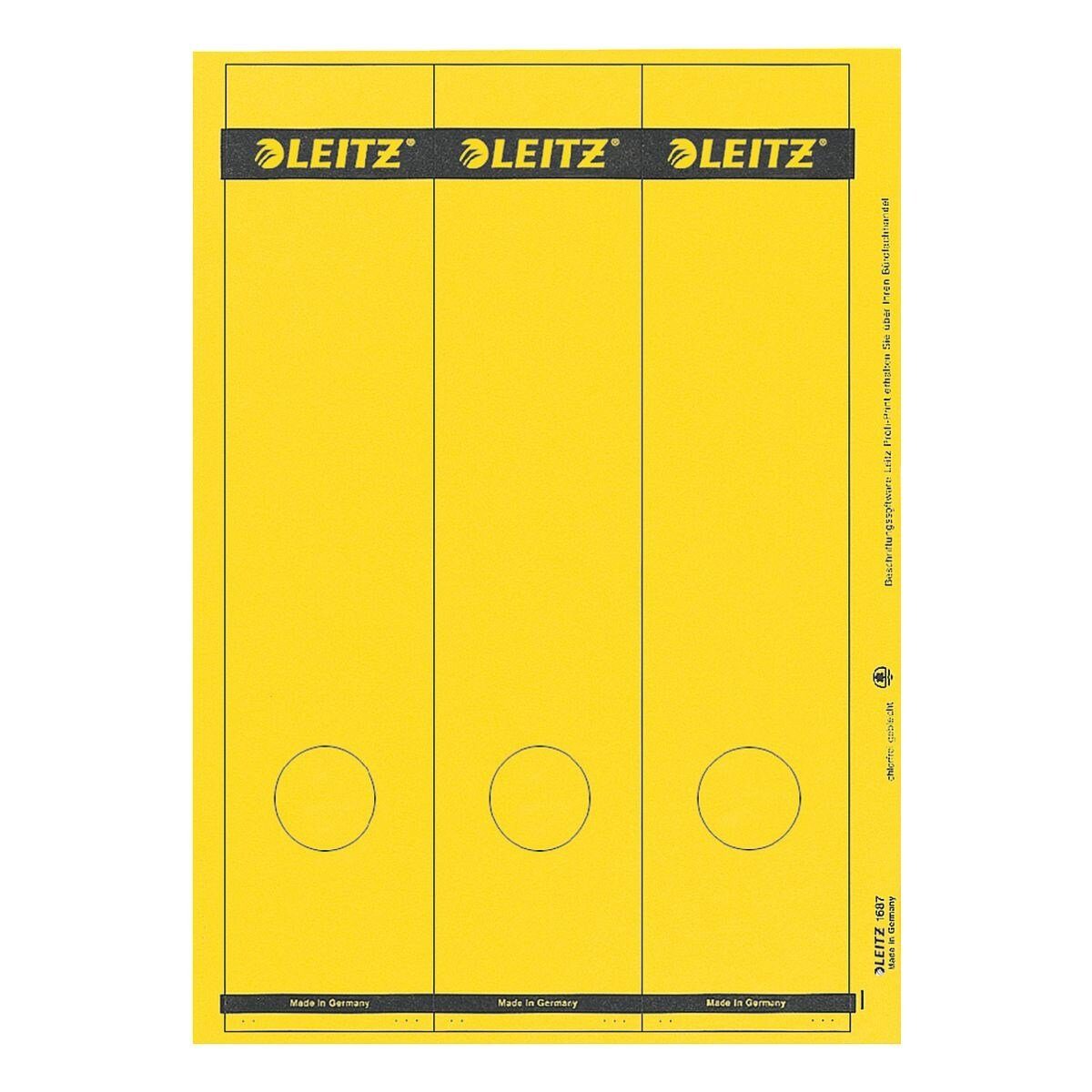 LEITZ Etiketten 1687, für Ordner, 75 Stück, lang/breit (61,5x285 mm), selbstklebend