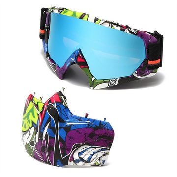 LENBEST Skibrille Erwachsene Skibrille,coole Sport-Antibeschlag- und Anti-Schneebrille