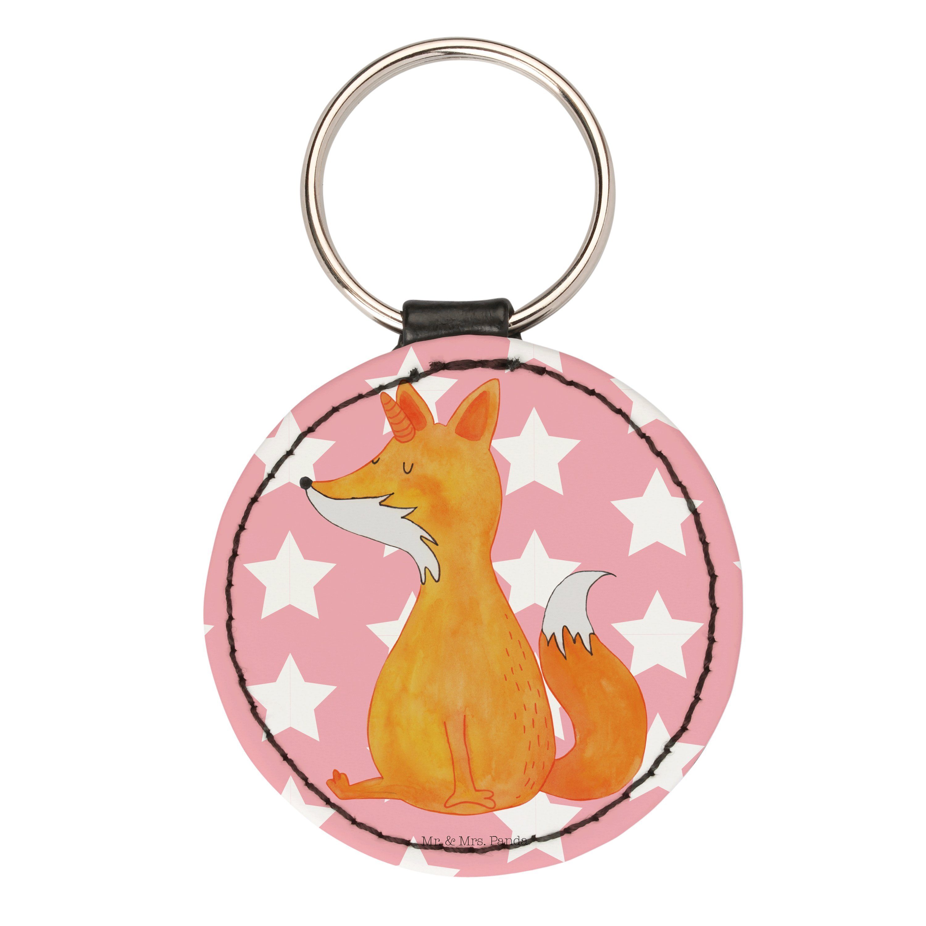 Fuchshörnchen Geschenk, (1-tlg) Schlüsselanhänger Mrs. Foxycorn, Mr. Anhänger, Pastell - - Unicorns, & Panda Rot