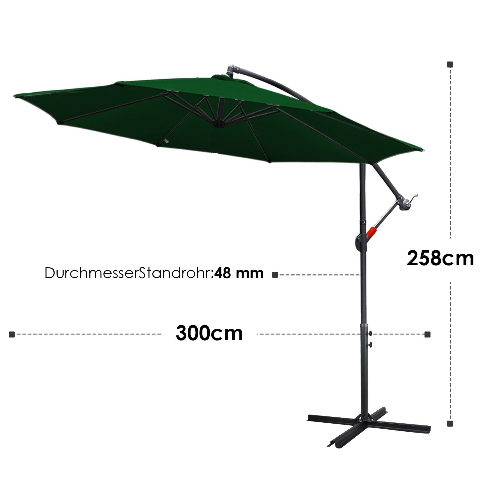 Clanmacy Sonnenschirm Gartenschirm 300cm, Ampelschirm mit günstig online kaufen