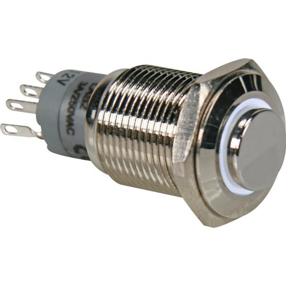 Sicherungsgerät DRUCKSCHALTER - RUND - HOCH - METALL - SPDT 1NO 1NC - WEIßE RINGBELEUC