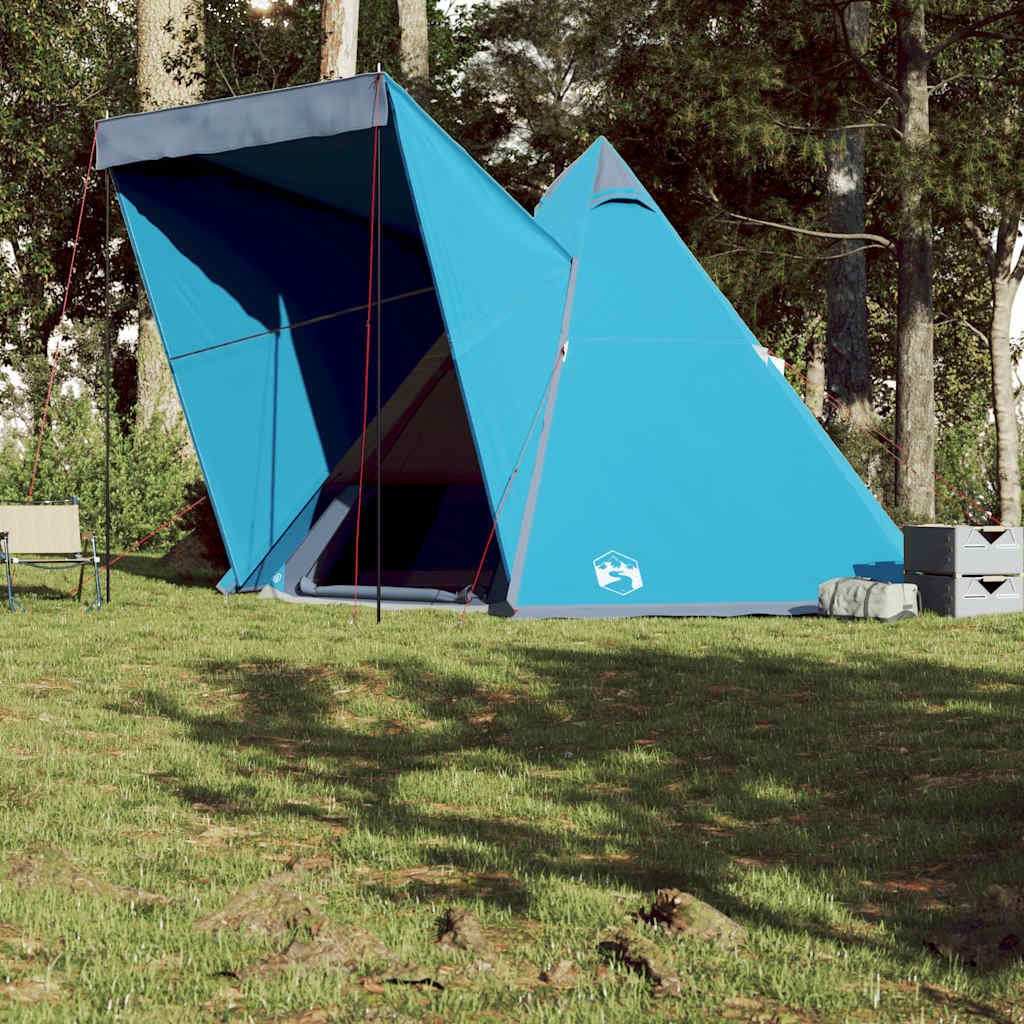 vidaXL Tipi-Zelt Tipi-Familienzelt 6 Personen Blau Wasserdicht, Personen: 6 (1 tlg)