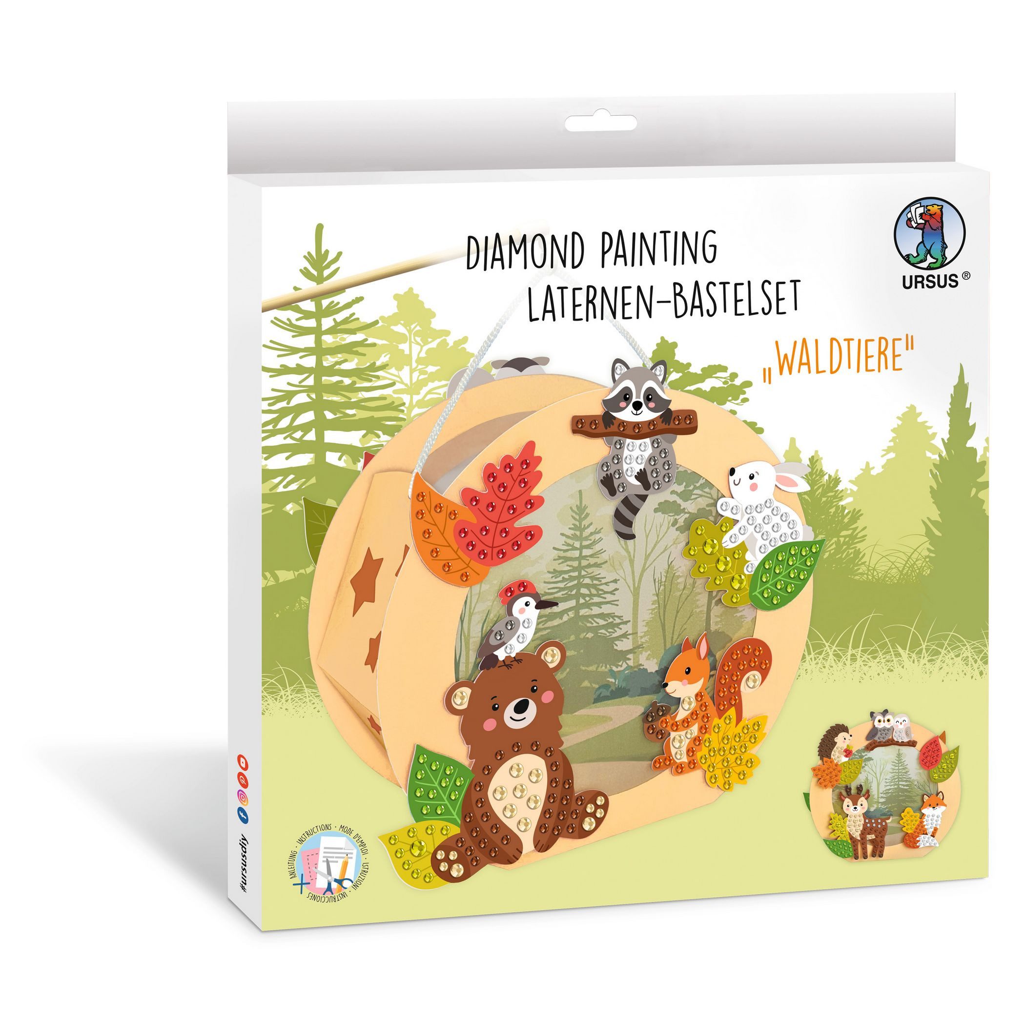 Ursus - Ludwig Bähr Umzugslaterne URSUS Diamond Painting Laternen-Bastelset WALDTIERE