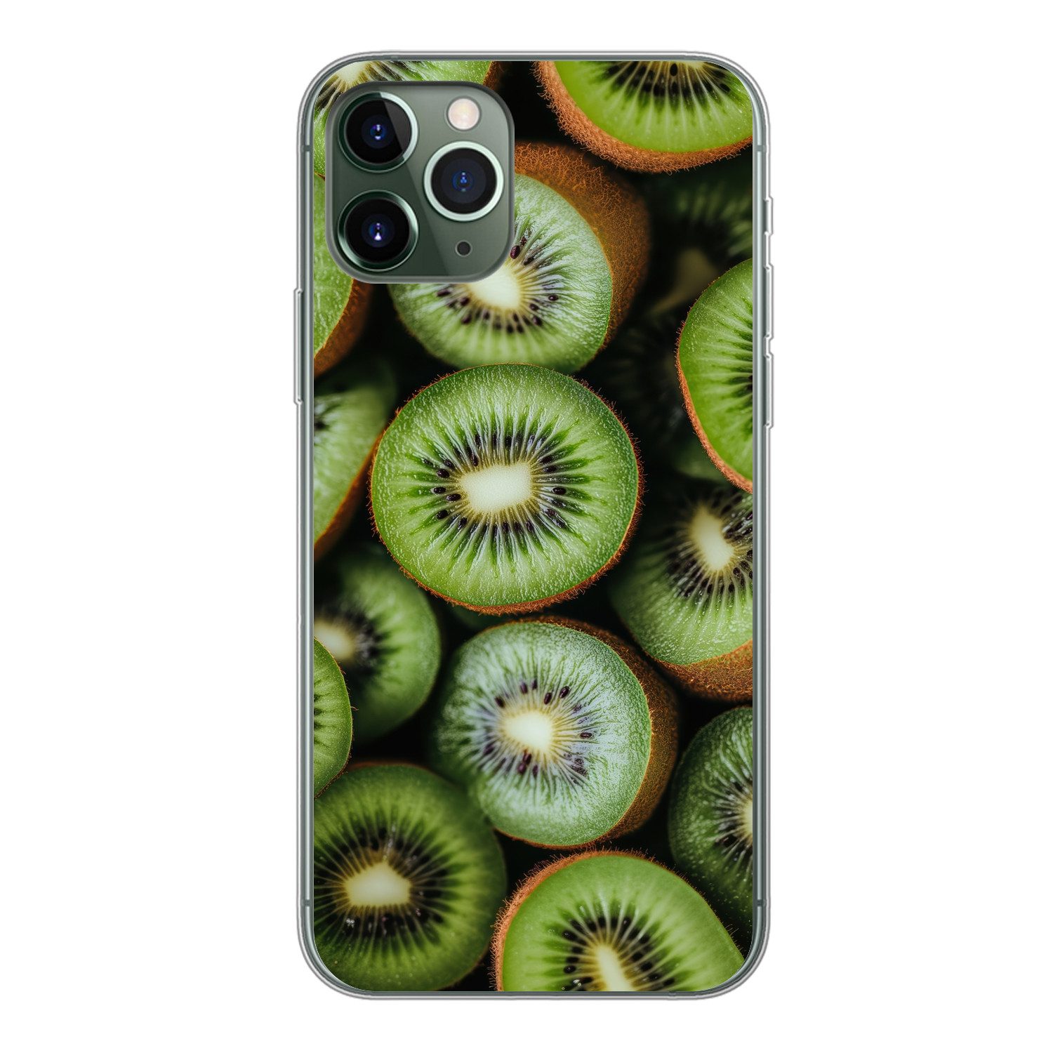 MuchoWow Handyhülle für Apple iPhone 11 Pro Kiwi - Obst - Grün, Smartphone-Bumper, Print, Handy Schutzhülle Dünn