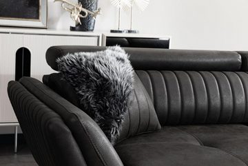 JVmoebel 3-Sitzer Schwarze Dreisitzer Sofa Couchen Möbel Polster, mit Relaxfunktion