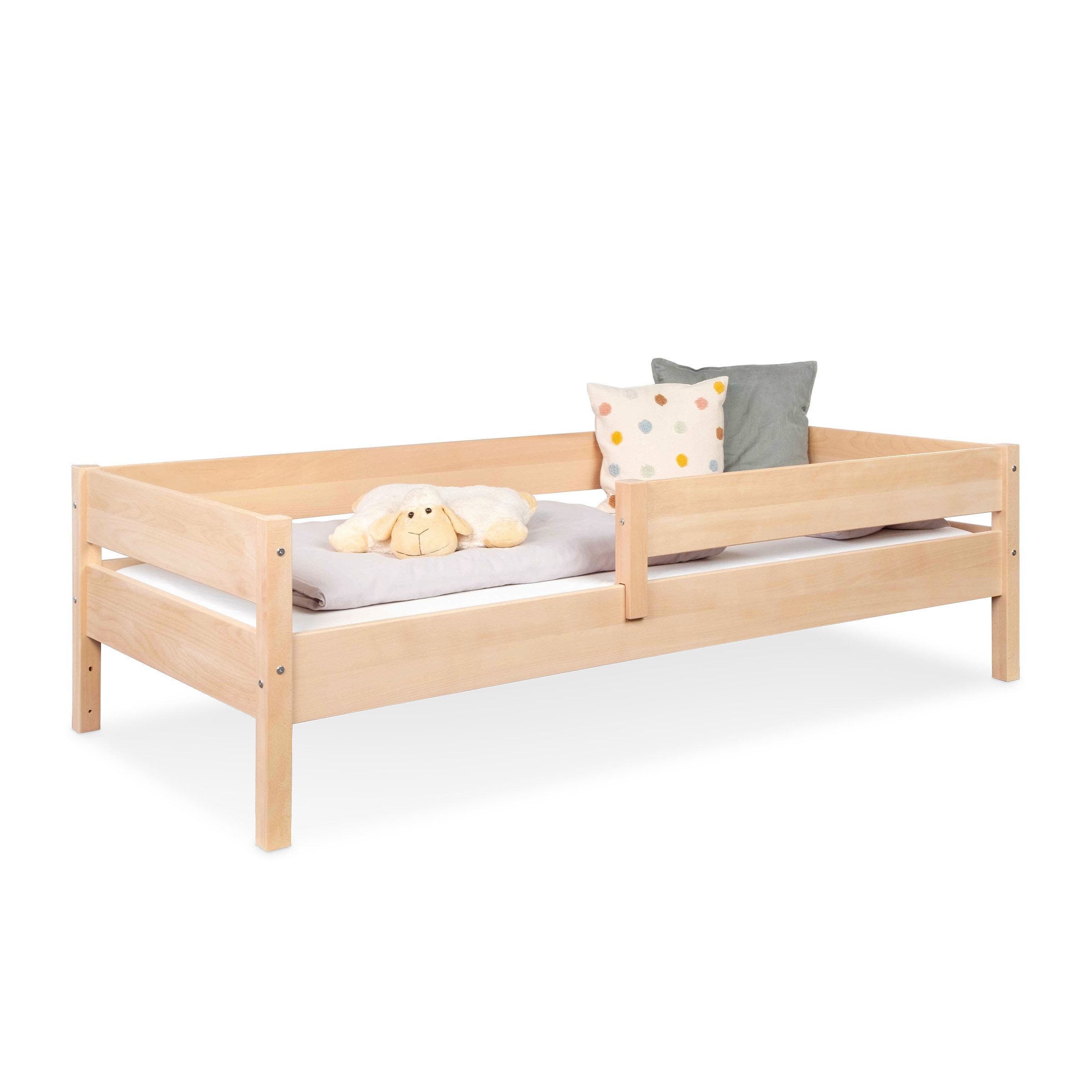 Ehrenkind Kinderbett Buche Nova, Kinderbett mit Rausfallschutz (aus massivem Buchenholz)