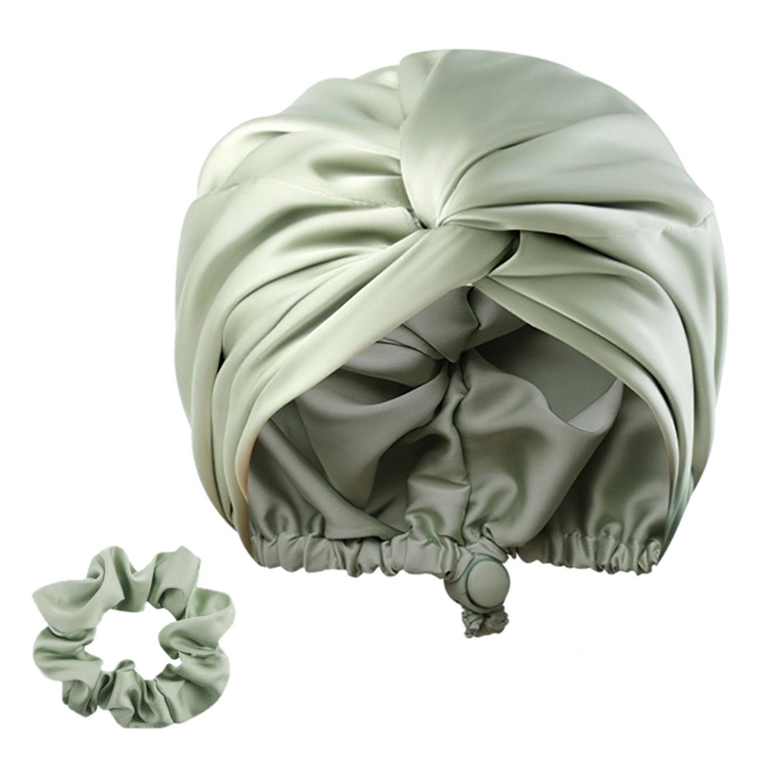 MAGICSHE Duschhaube Silk-Schlummertrunk Doppelschichtige, Verstellbare Haarkappe,Folieninnenhaube