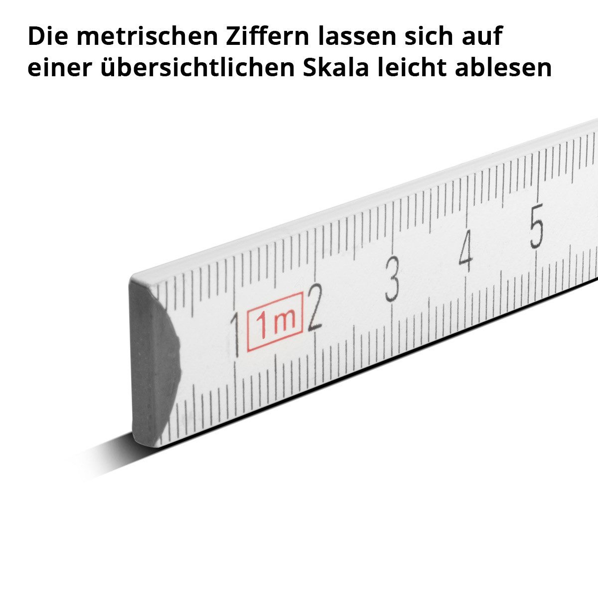 STAHLWERK Zollstock 3er Set 1 Meter Holz Gliedermaßstab Meterstab Maßstab, aus hochwertigem Holz gefertigt
