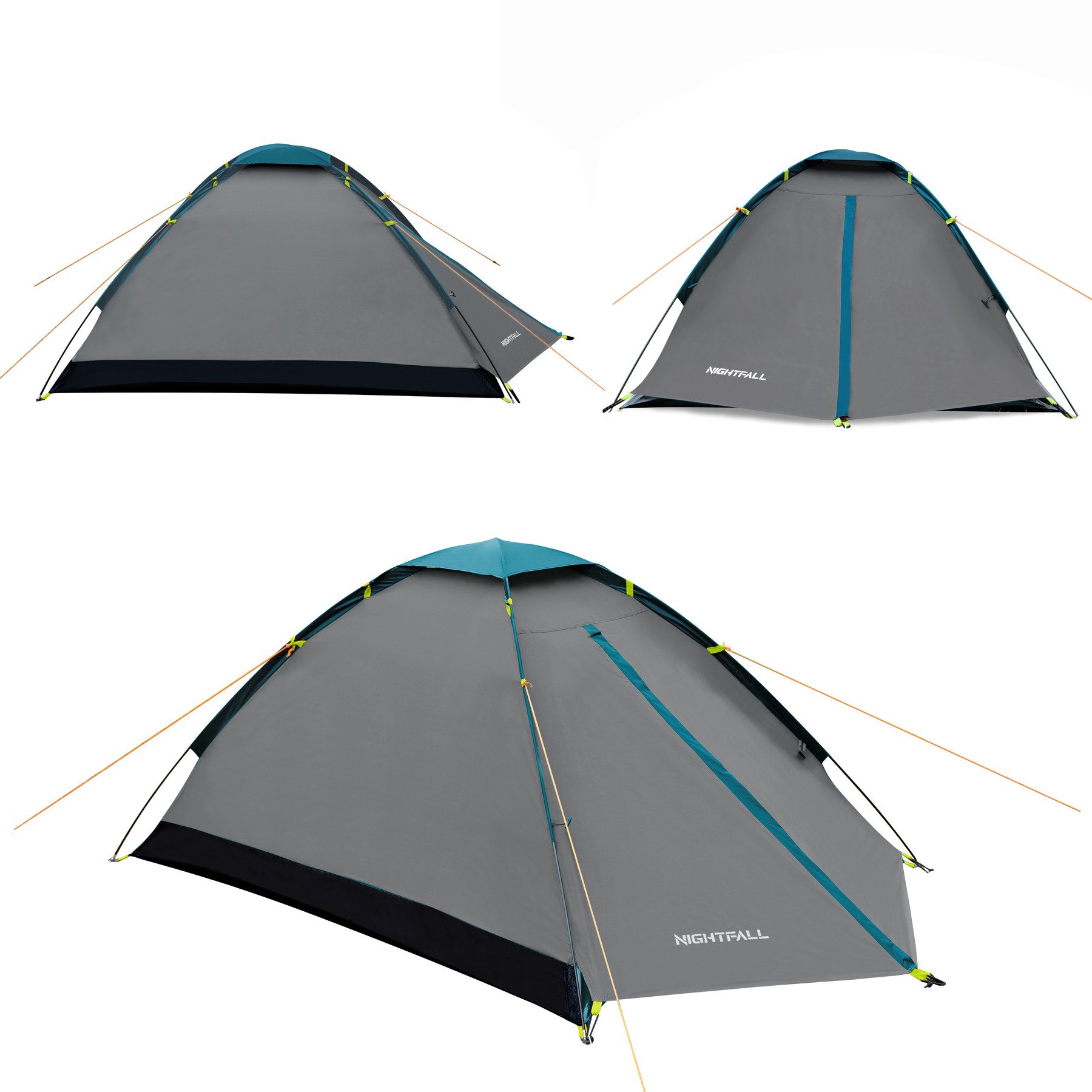 Kuppelzelt Outdoorzelt Zelt "Nightfall" Grau Trekkingzelt Campingzelt