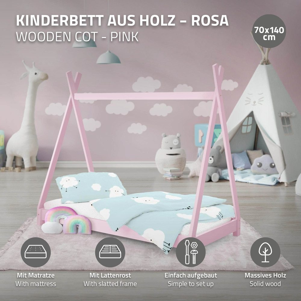 ML-DESIGN Spielbett Hausbett Tipi Zeltbett inkl. günstig online kaufen