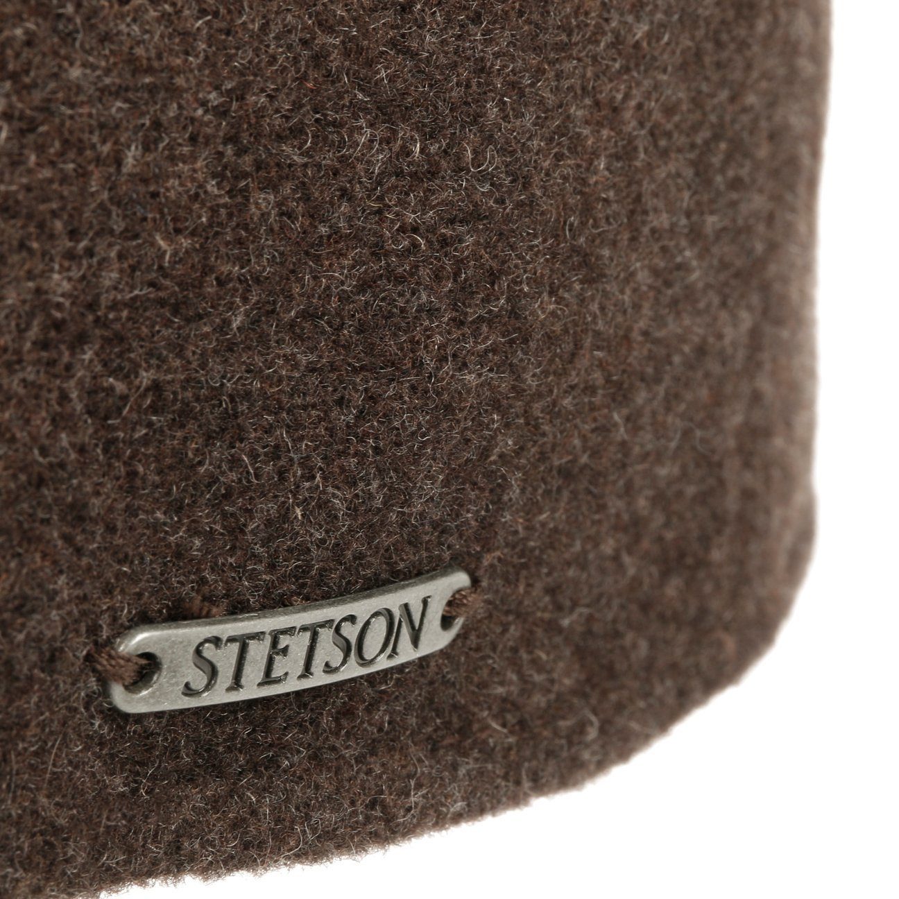 (1-St) Stetson mit braun Flatcap Cap Flat Schirm