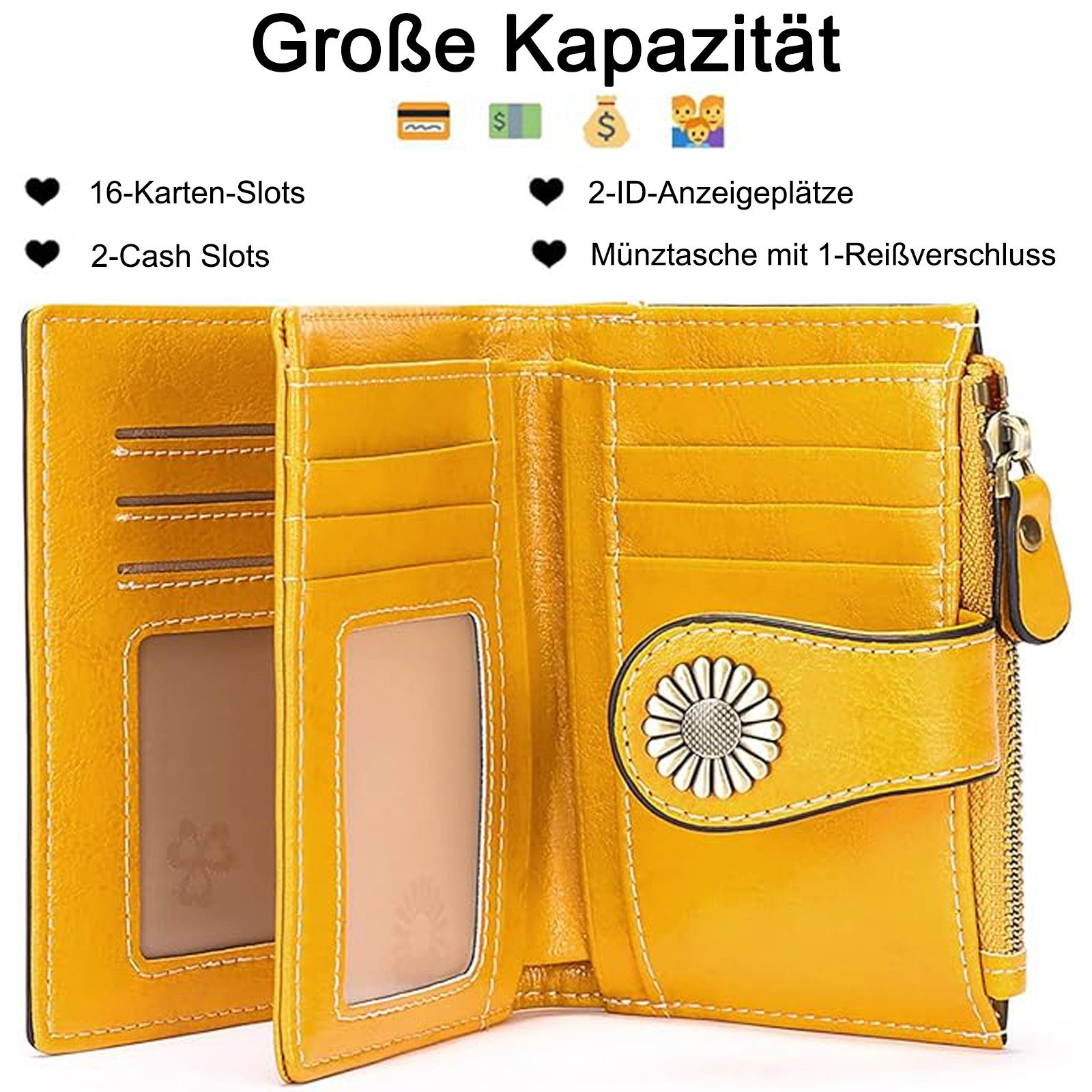 REDOM Kartenetui Damen Portemonnaie klein RFID Schutz Geldbörse (Geldbeutel günstig online kaufen