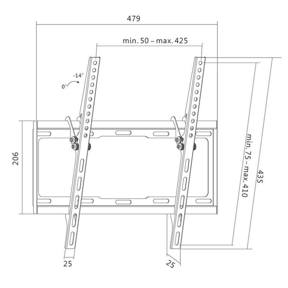 32 LogiLink neigbar TV-Wandhalterung 55" - -14°/0°,