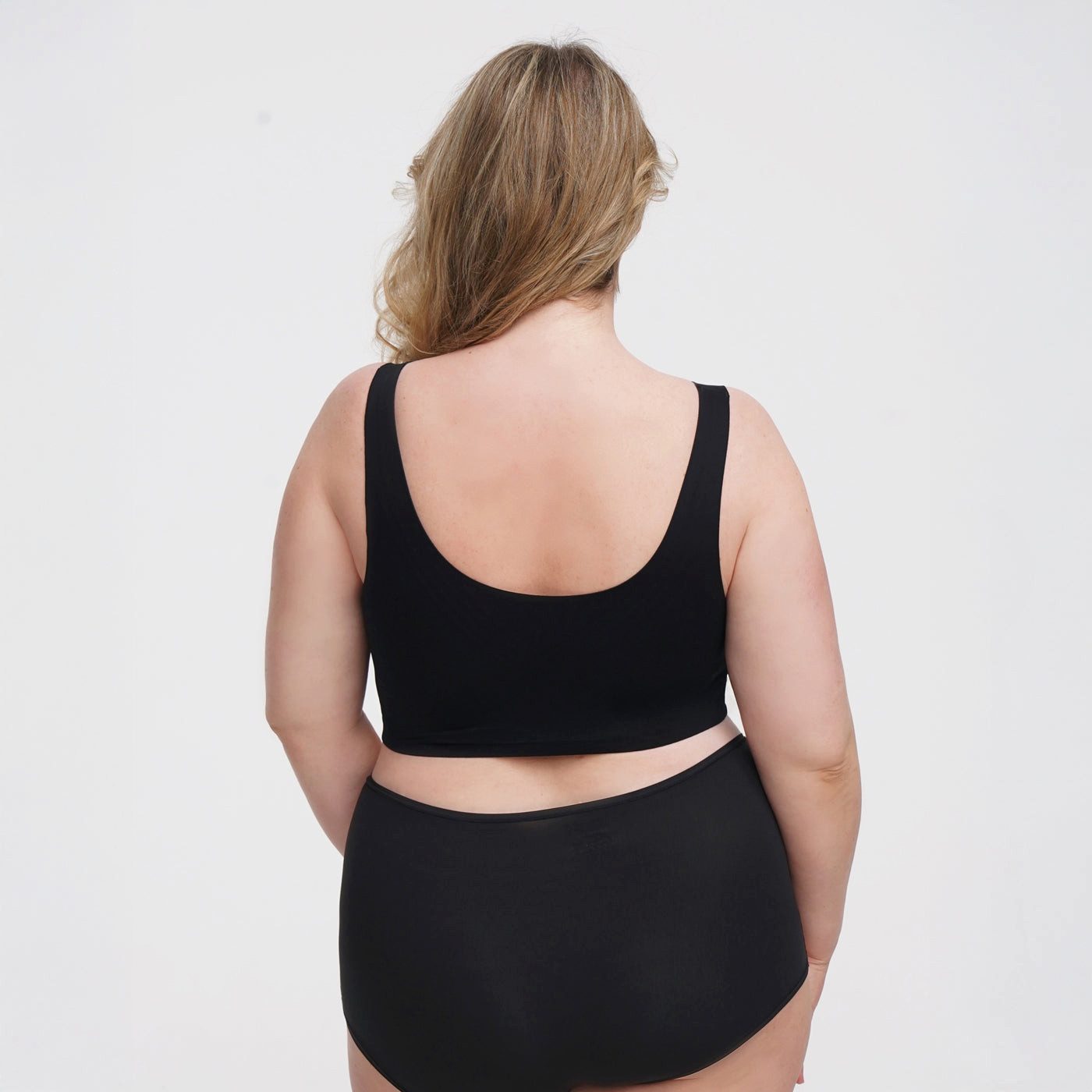 cfab (creamy fabrics) Bügelloser BH Comfort Minimizer Back Support BH-Schwarz-3XL (1-tlg)