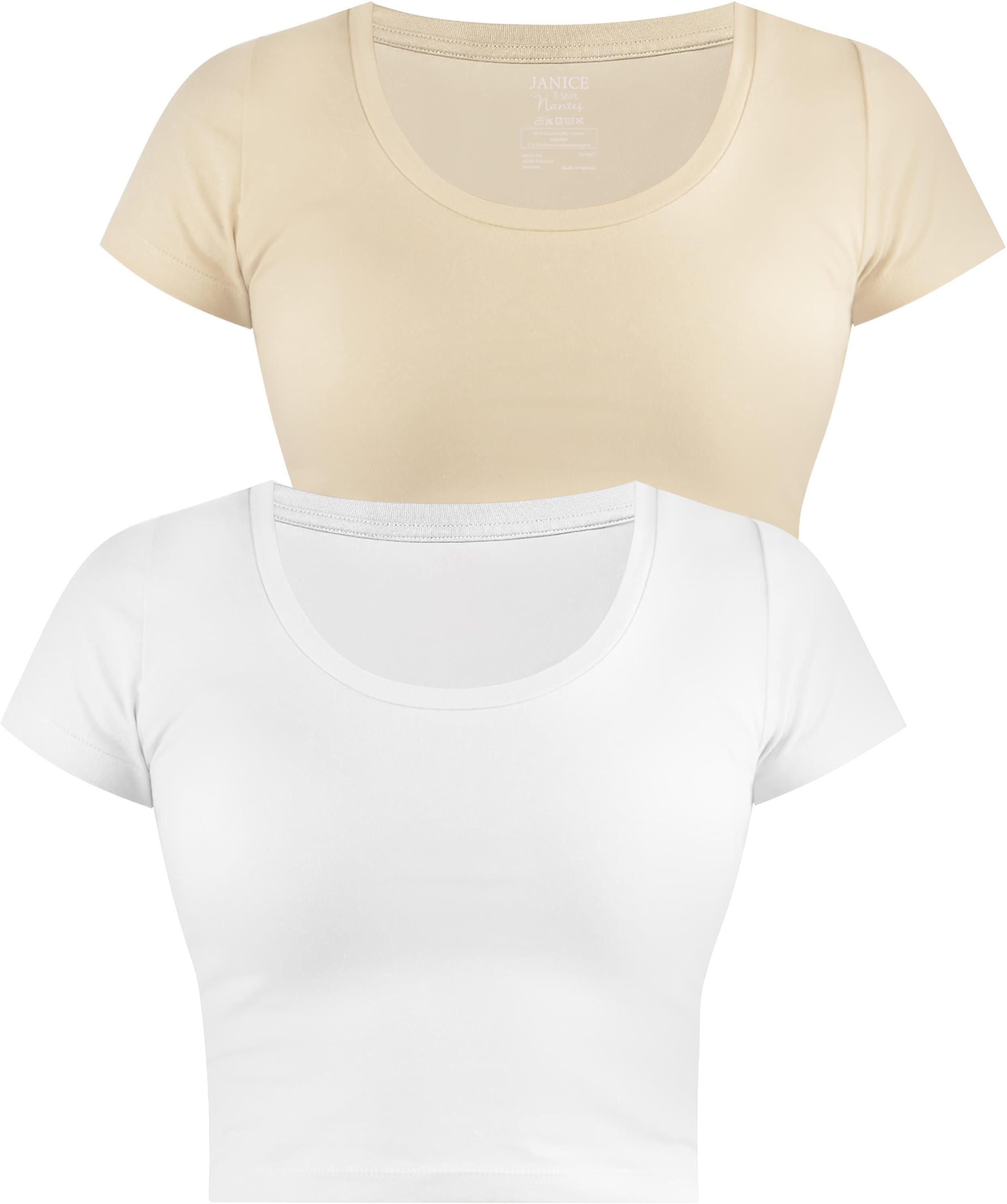 Kurzarmshirt 2 x Damen crop T-Shirt Nantes
