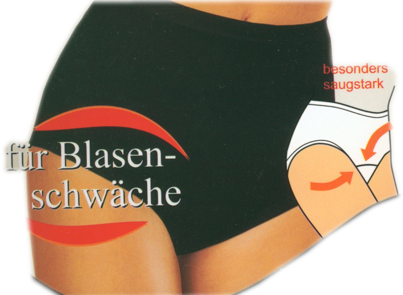 Inkontinenzslip Damenslip Taillenslip mit Hygieneeinlage Lieferbare schwarz (1-St)