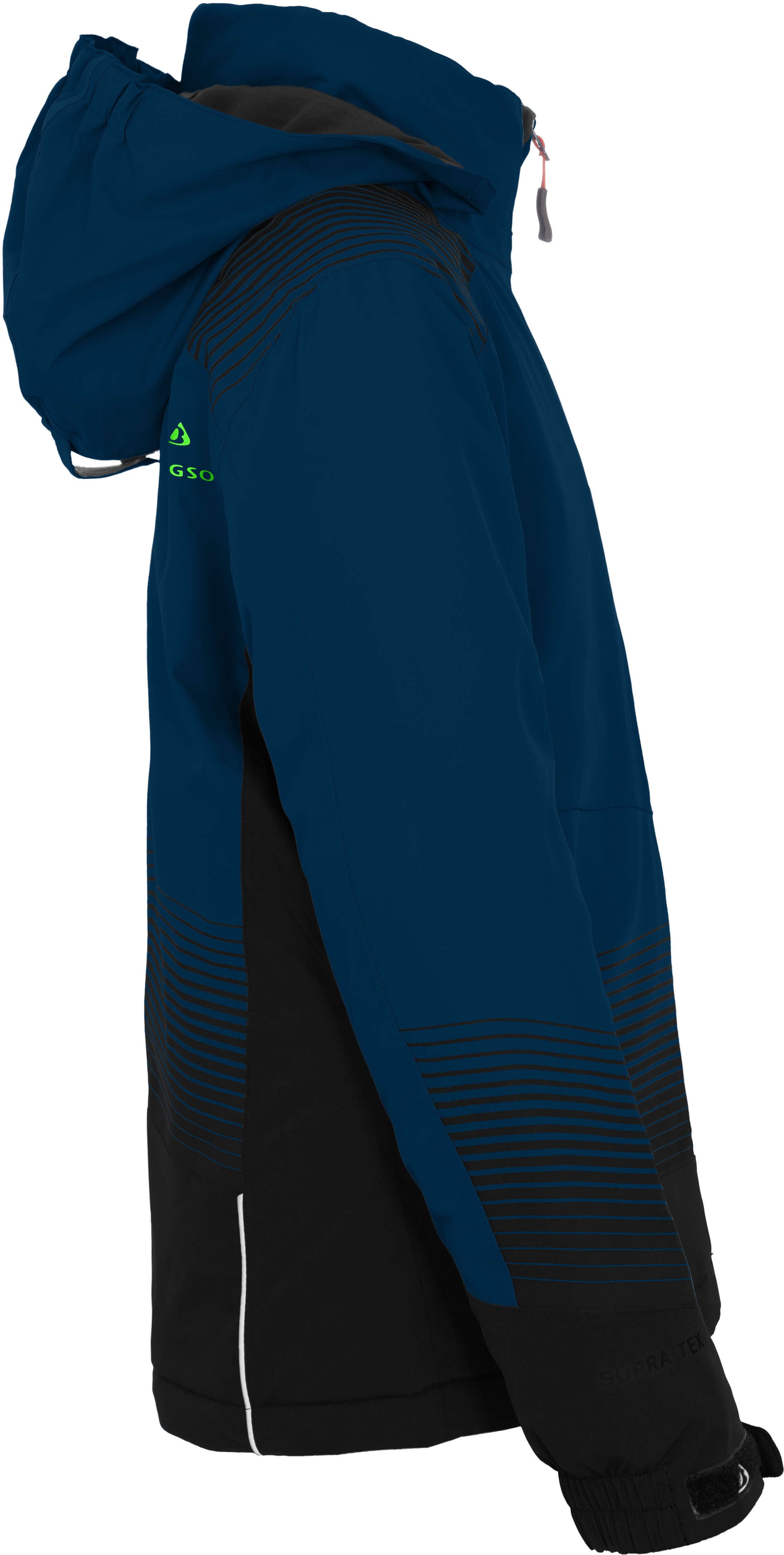 Bergson Skijacke VEIKO Kinder Skijacke, warm, funktional und stylisch, Normalgrößen, dunkel