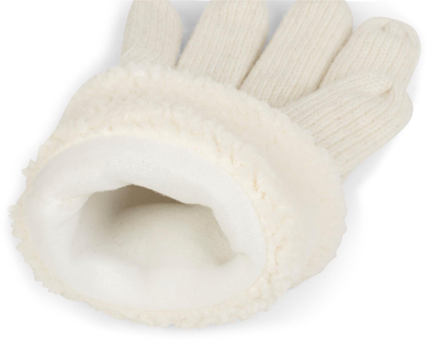 styleBREAKER Strickhandschuhe Strickhandschuhe mit Strass und Fleece (1-St)