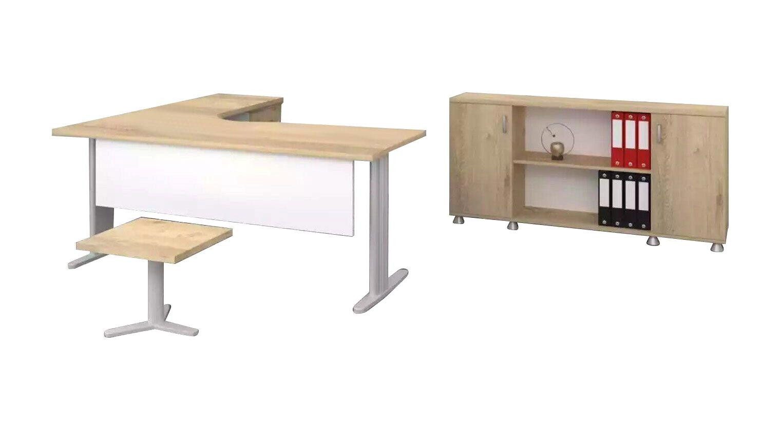 Büromöbel-Set Eckschreibtisch Büro Arbeitsraum Modernes Komplettset