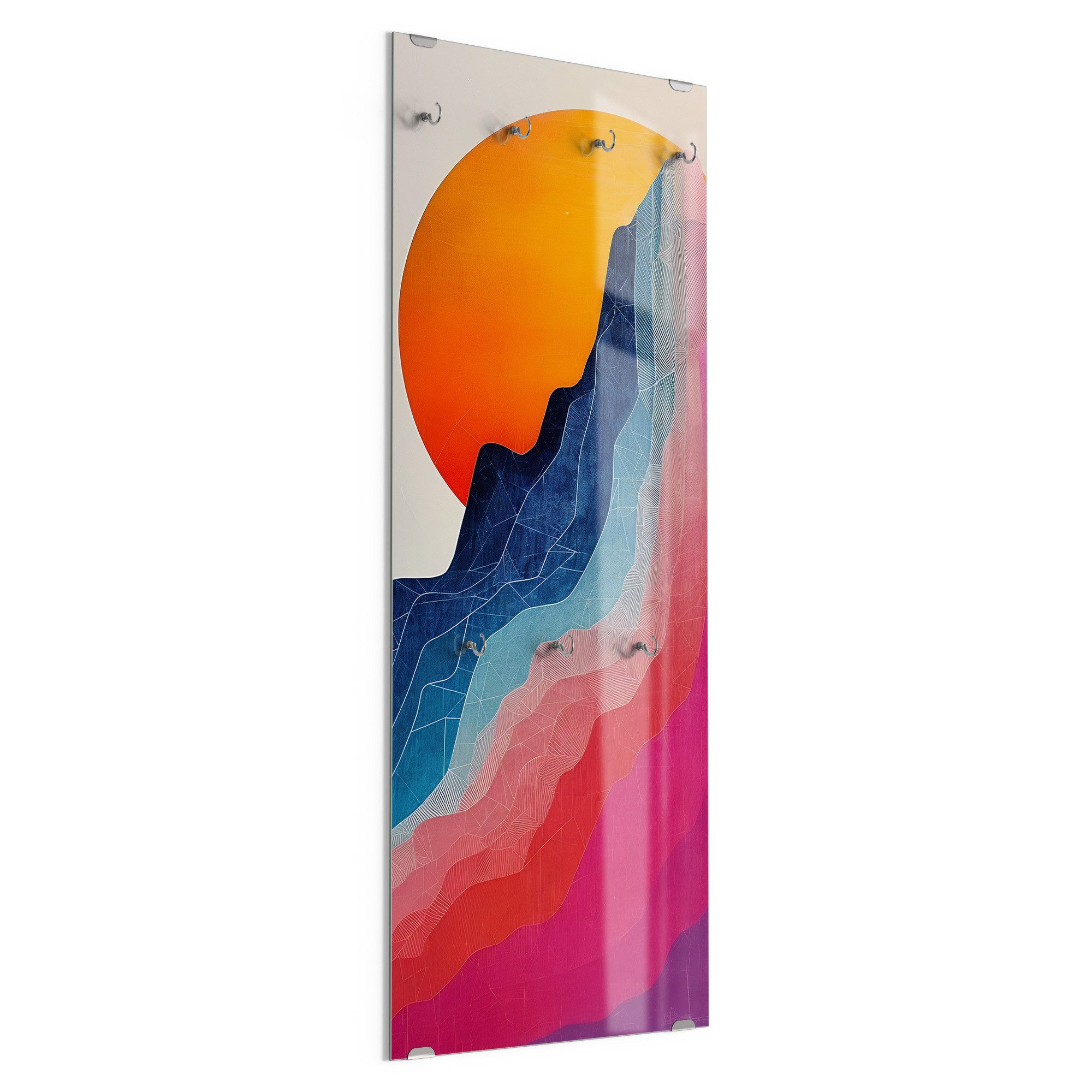 DEQORI Гачок для одягу 'Farbschichten der Höhe', Glas Garderobe hängend Flur Jackenhalter modern Wandgarderobe Haken