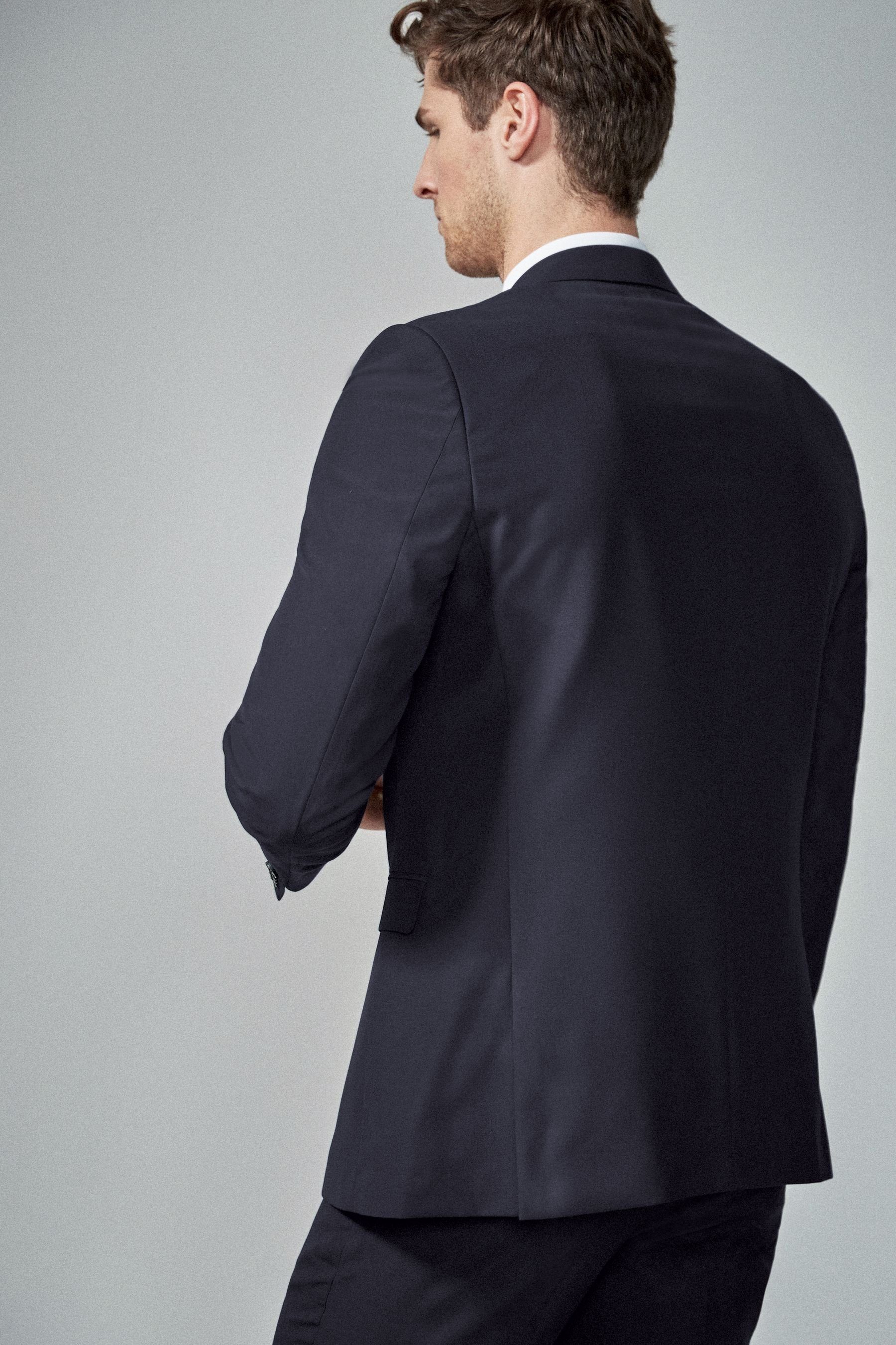 Tailored Anzug mit (1-tlg) Navy Knöpfen: Next Baukastensakko Jacke zwei Fit Blue