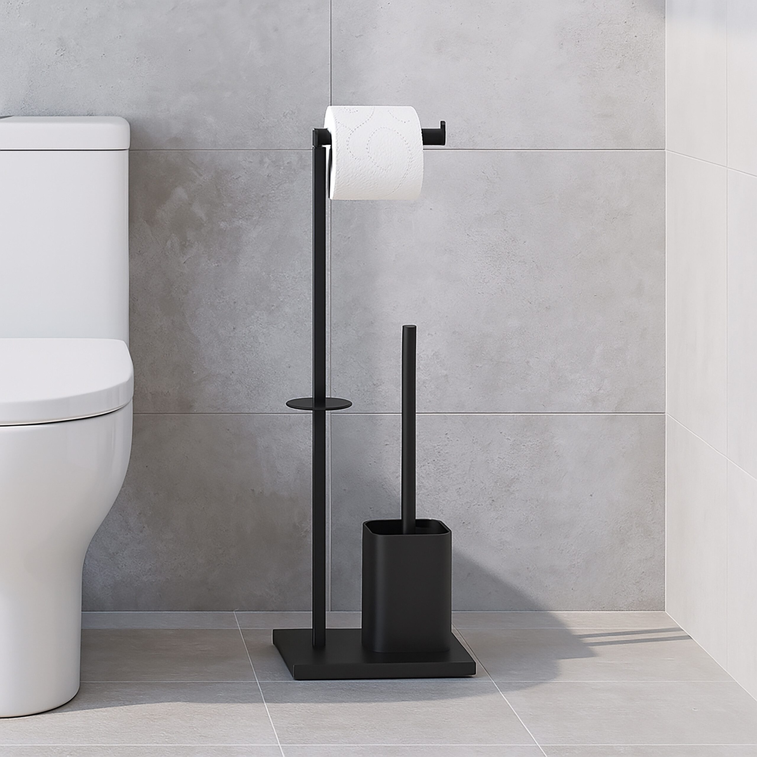 relaxdays WC-Garnitur WC Standgarnitur mit Ersatzbürsten, günstig online kaufen