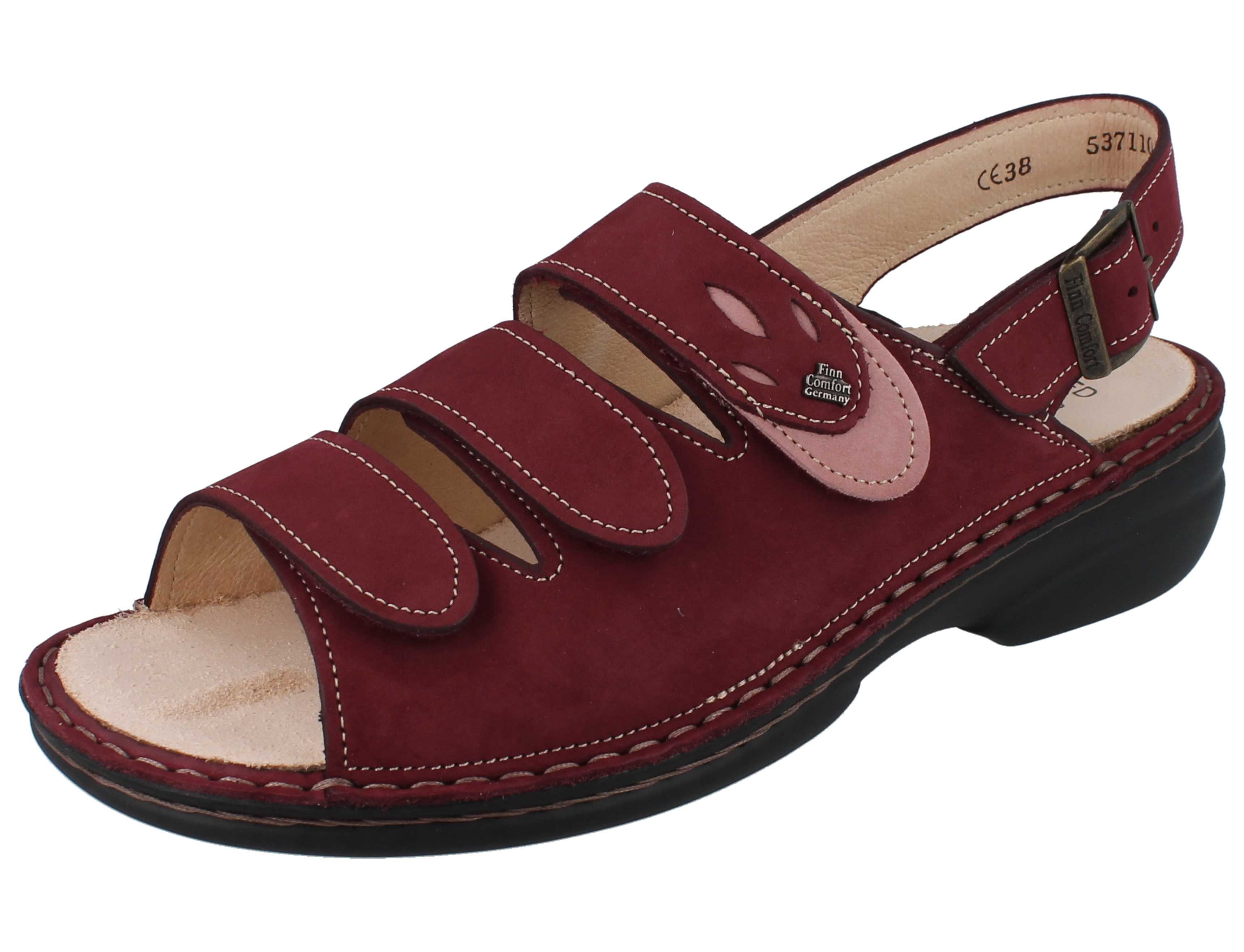 FINN COMFORT Saloniki Damen Sandale beerenfarben Nubukleder - Größe: Sandale