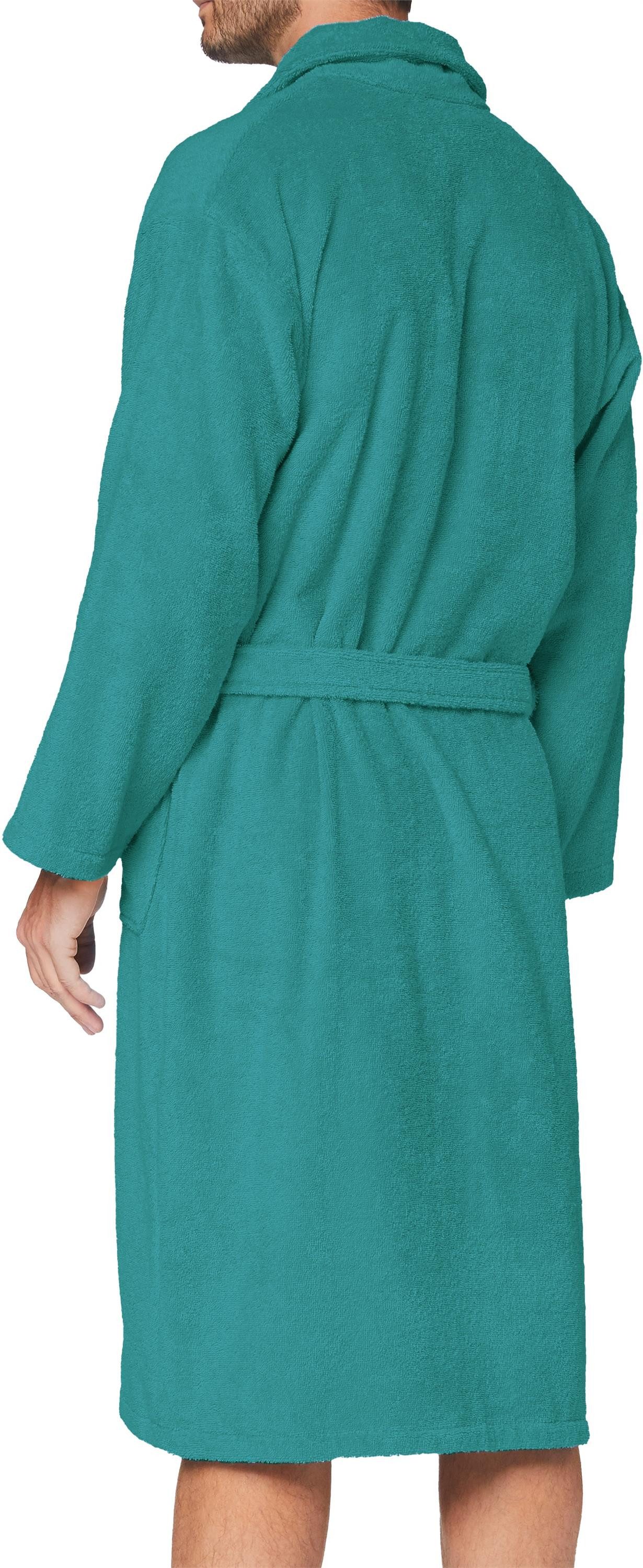 normani Herrenbademantel Herren Premium Bademantel Basic, 122, Baumwolle, Schalkragen, Bindegürtel, Saunamantel aus weicher Baumwolle