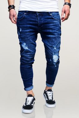 behype Slim-fit-Jeans EIKE mit trendigen Used-Elementen