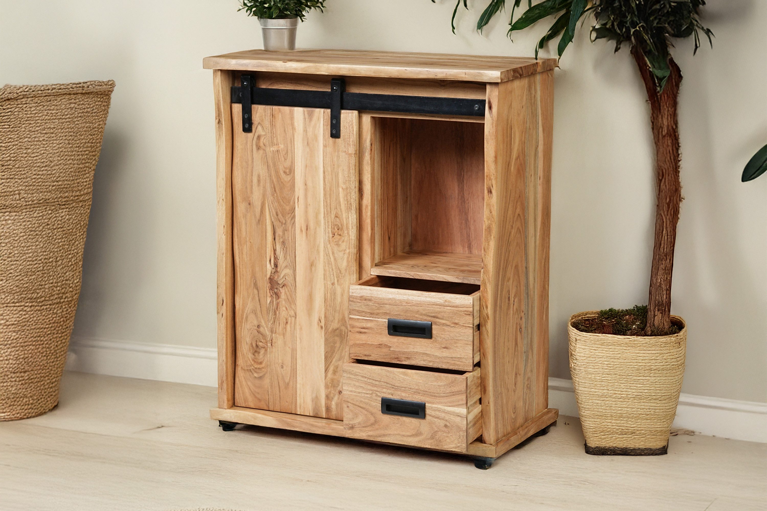SAM® Sideboard Fritz, Akazienholz, mit Baumkante günstig online kaufen