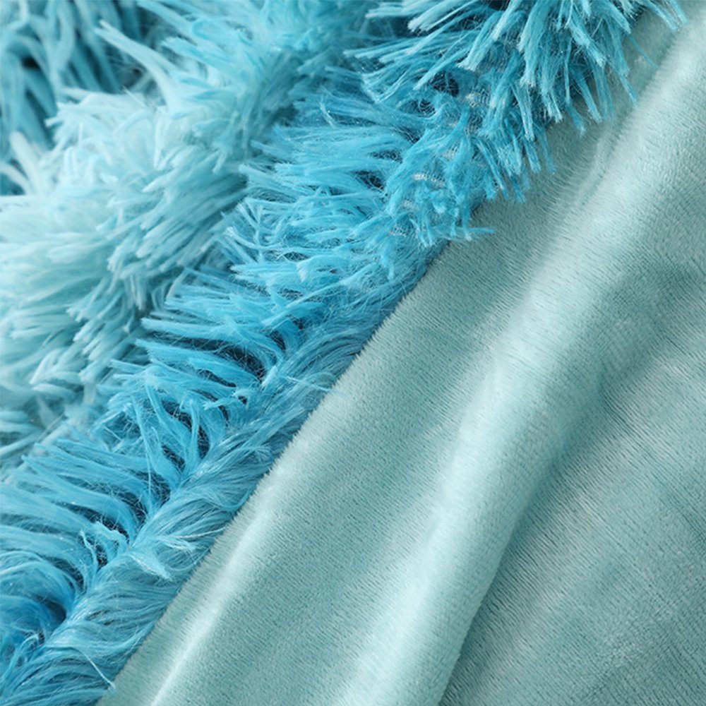 Decke, Haaren, Wohndecke Wendedecke zggzerg mit Langen Blau Flauschige Kuscheldecke,