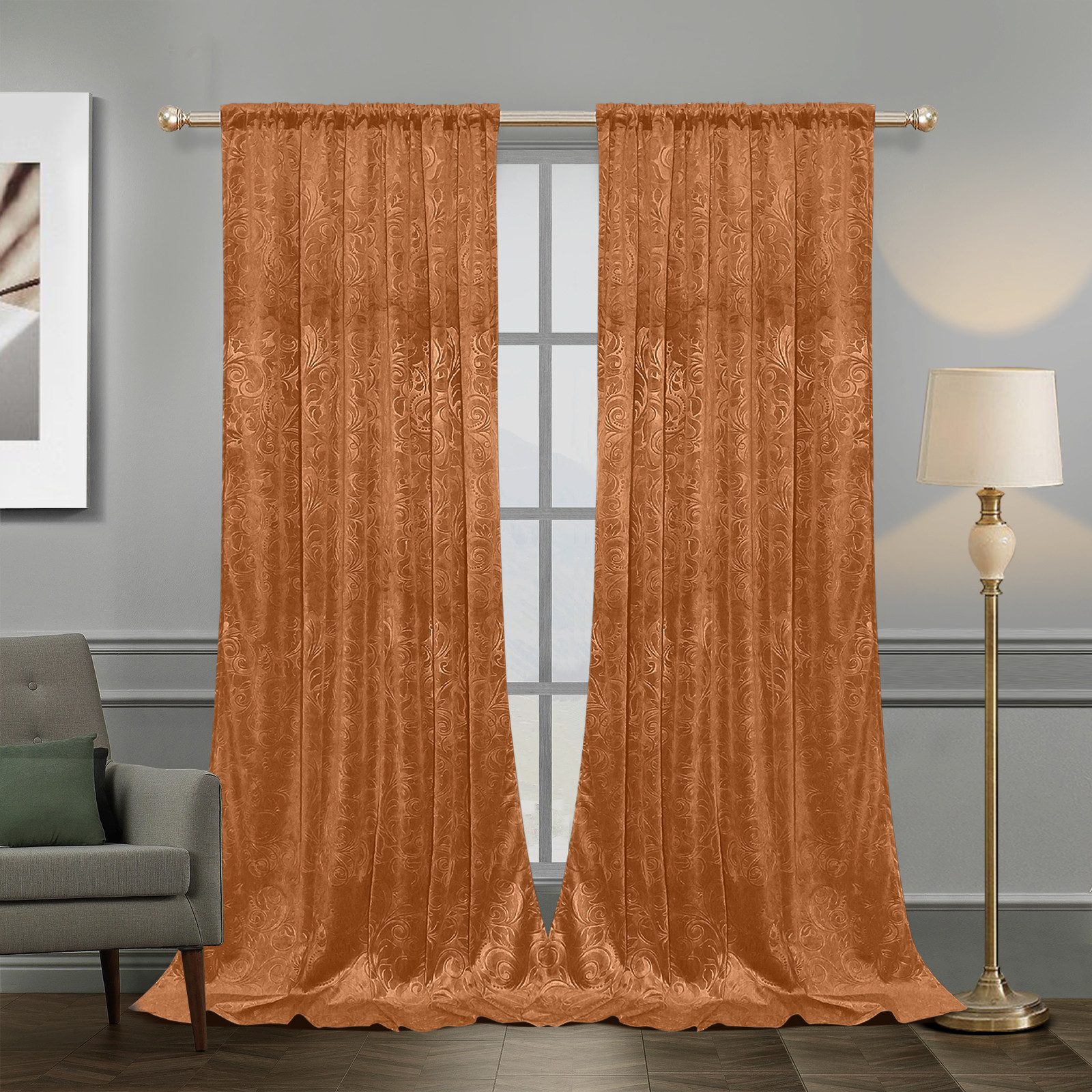 BTTO V&G Vorhang Gardinen Blickdicht Vorhang Samt Velvet Kräuselband (2 St), blickdicht, Vorhang Wohnzimmer – Bild 2 von 5