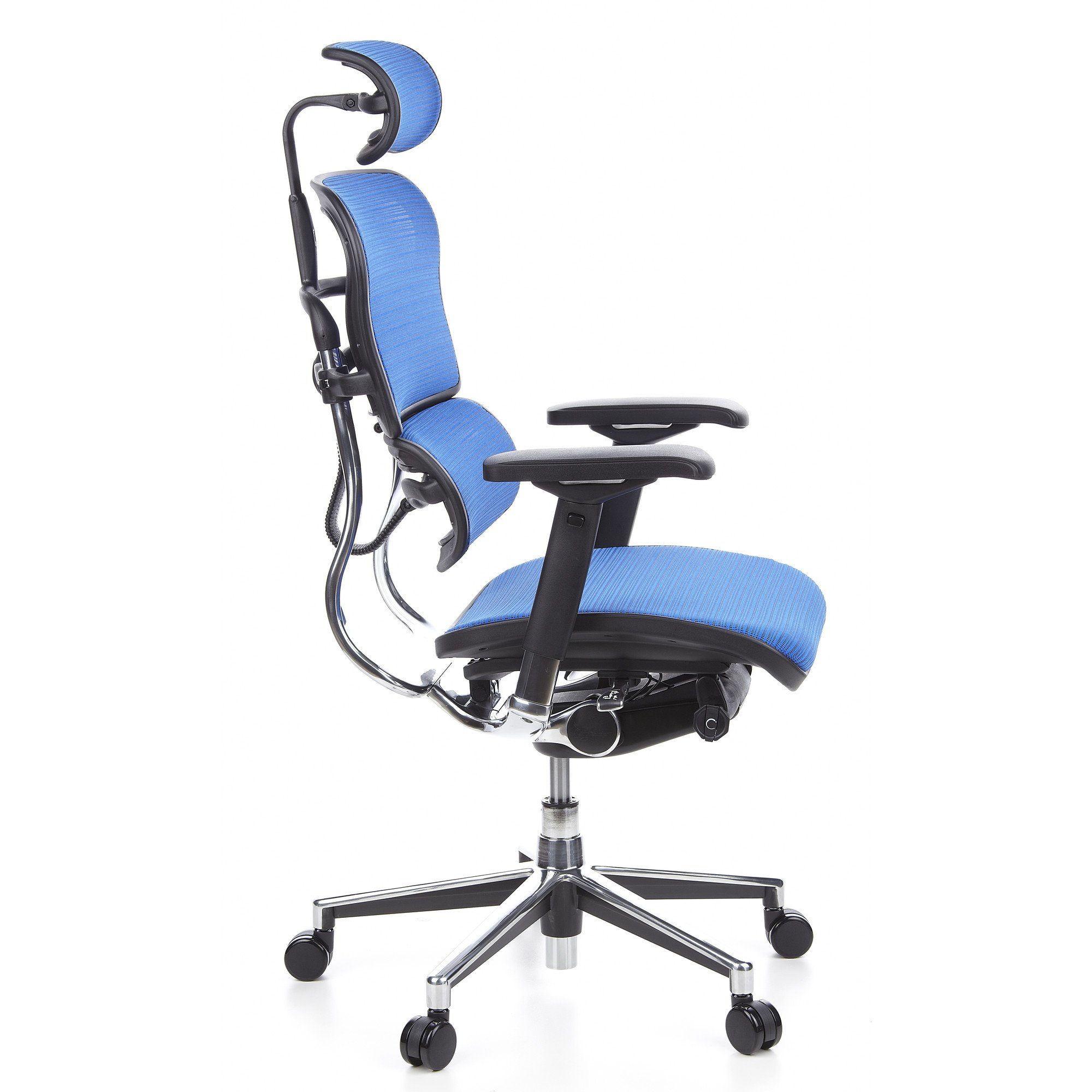 hjh OFFICE ergonomisch ERGOHUMAN St), Bürostuhl Luxus Blau Drehstuhl Chefsessel Netzstoff (1