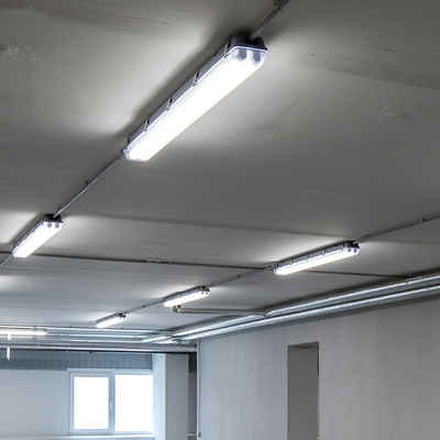 etc-shop LED Deckenleuchte, LED-Leuchtmittel fest verbaut, Neutralweiß, LED Deckenleuchte Feuchtraum Feuchtraumwannenleuchte LED Garagenlampe
