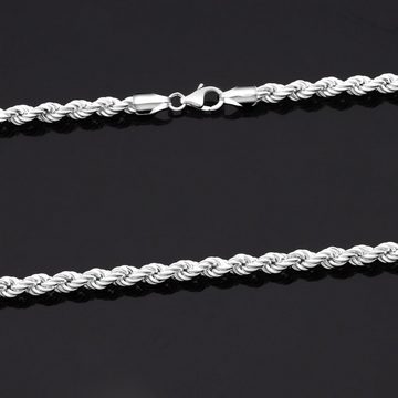 Tony Fein Silberkette Kordelkette 5mm Massiv 925er Sterling Silber Halskette, Made in Italy für Damen und Herren