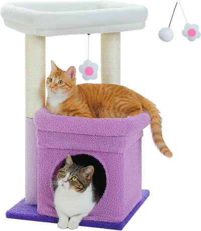 purplerain Kratzbaum Kratzbaum für Indoor-Katzen mit privatem, gemütlichem Katzenhaus