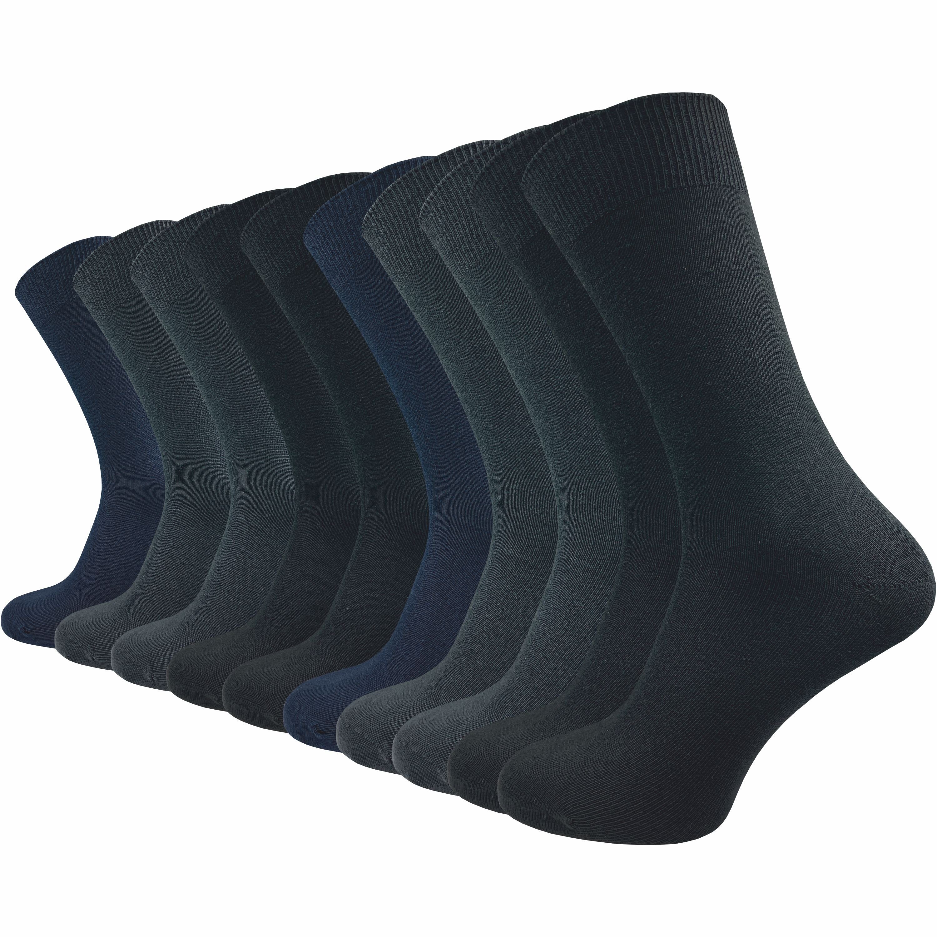 & Sortiments Socken Töne dunkle ohne natur-, für ideale Paar) blau- (10 Baumwolle Herren in Farbkombinationen Ergänzung aus Ihres 3 100% Gummidruck GAWILO - Basicsocken