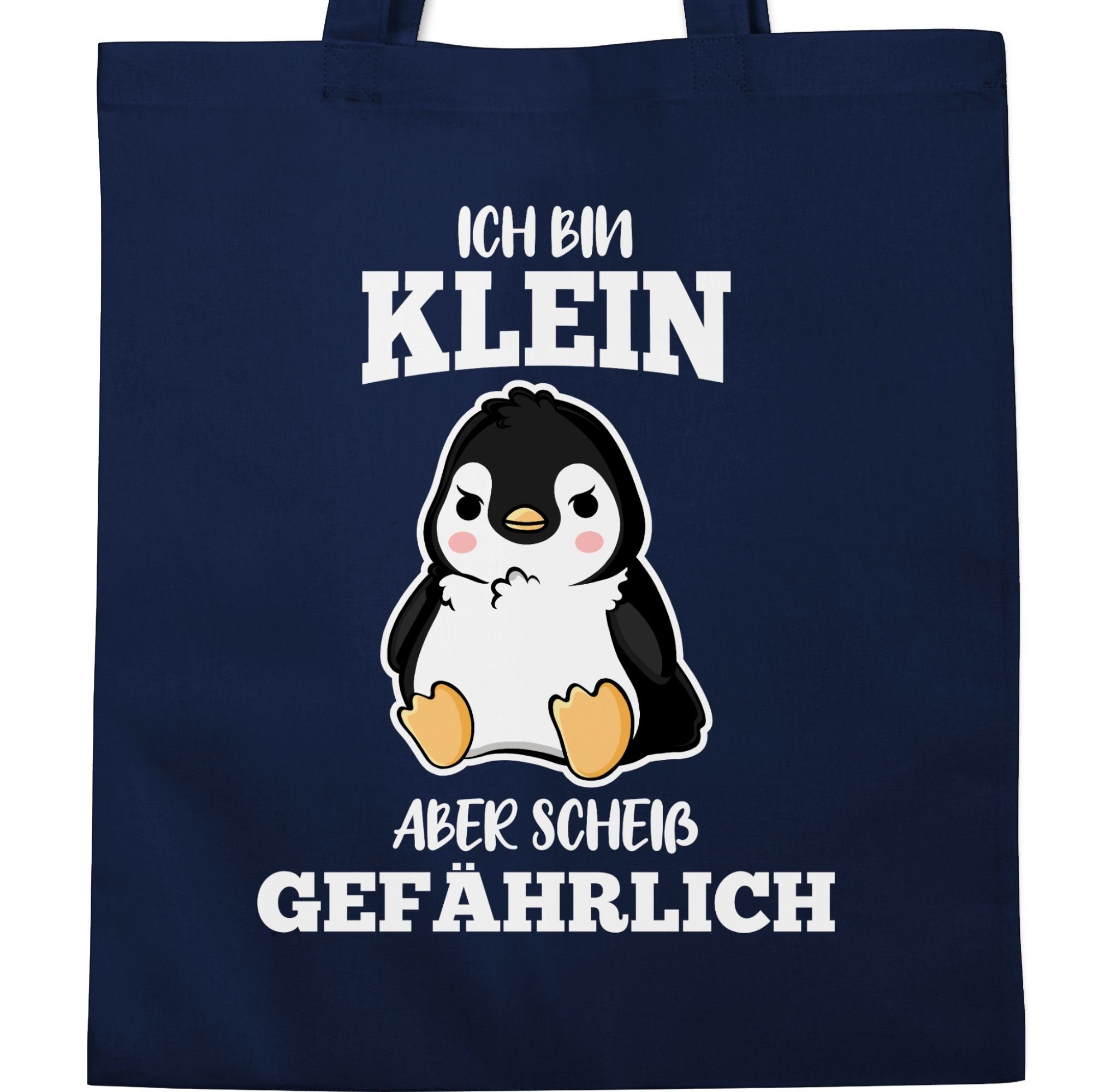 aber klein weiß, Shirtracer Statement Sprüche Umhängetasche scheiß Pinguin 2 Ich Navy Spruch bin Blau mit gefährlich