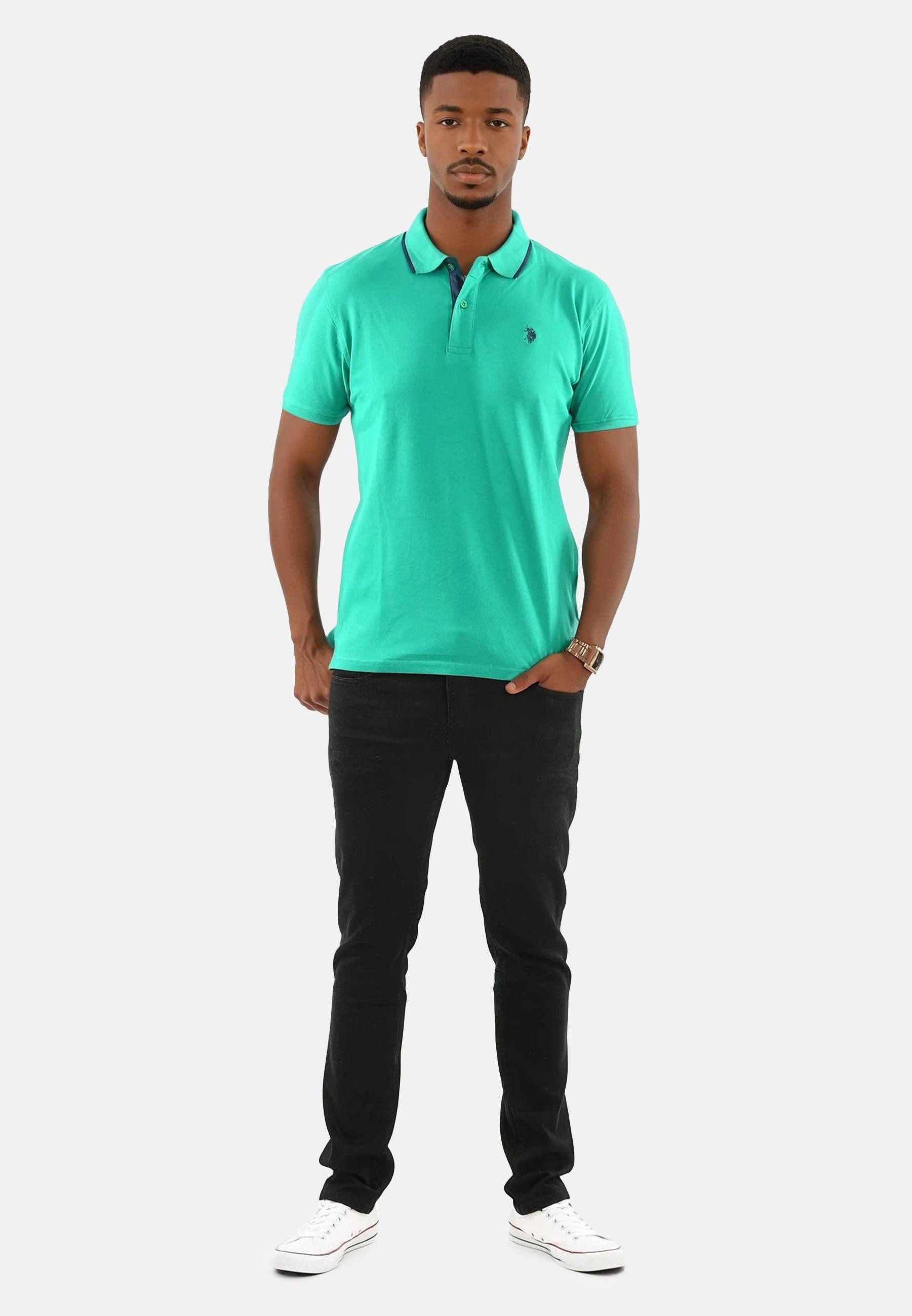 U.S. Polo Assn. Poloshirt Classic Fit Herren Kurzarm Mit Flachstrick-Kragen, Knopfleiste und elastischer Baumwollmischung