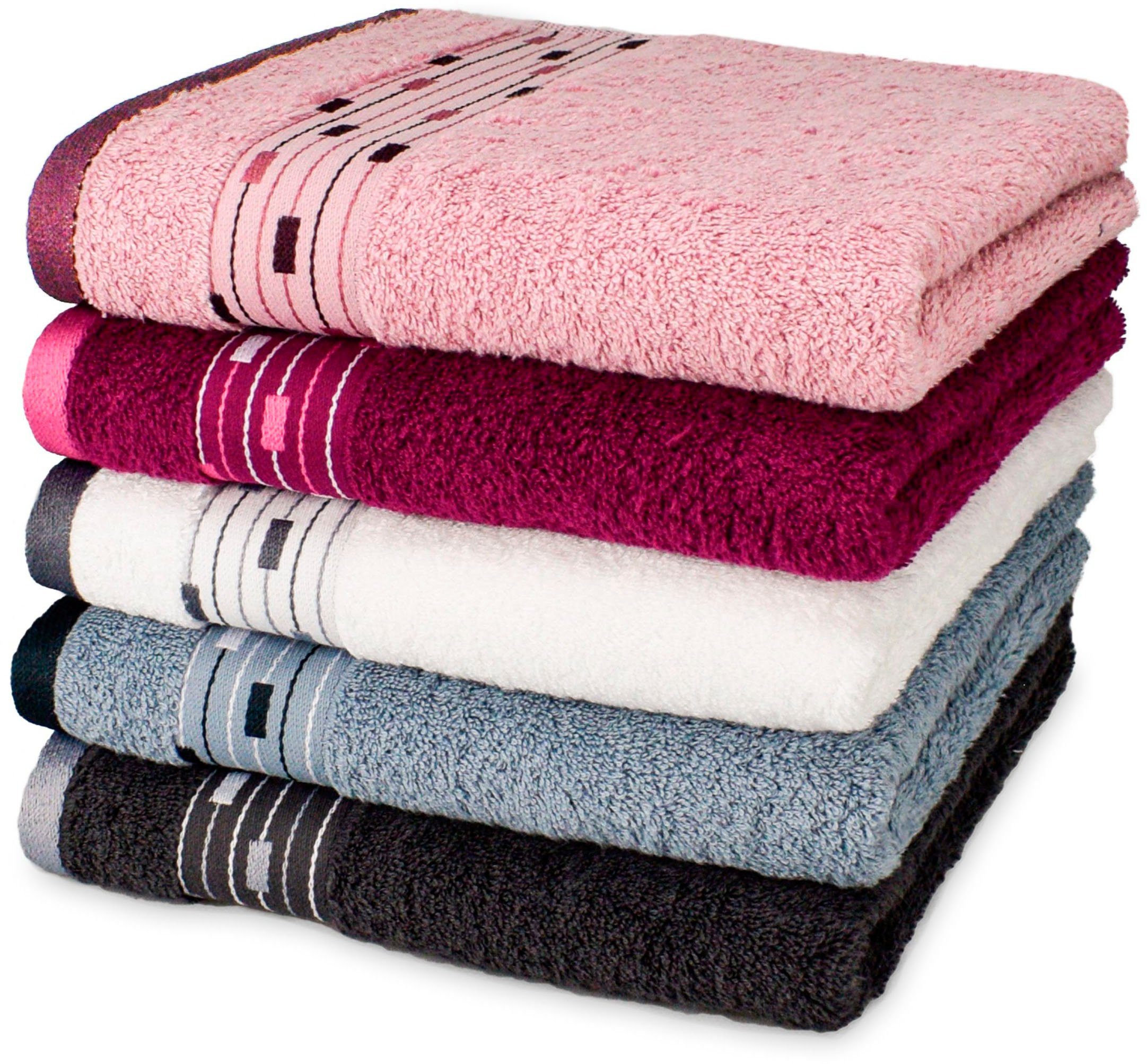 Möve for frottana Handtuch Magic Uni, Walkfrottee (1-St), mit Bordüre aus k günstig online kaufen