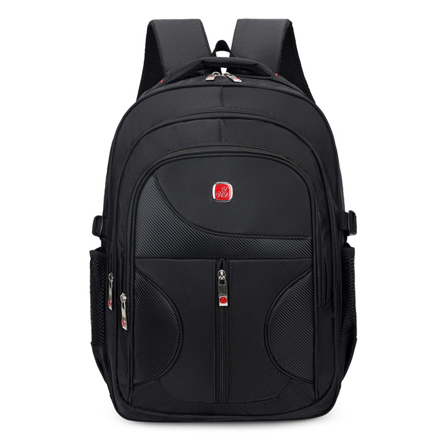 OKWISH Laptoprucksack Laptop Rucksack Rucksäcke Schulrucksack Laptoptasche Wasserbeständig (Laptop Notebook Tasche Schule Uni Rucksack Schwarz, 1-tlg., Sportrucksack, Backpack mit Laptopfach, Freizeitrucksack, 33x15x48 cm), Herren Damen Jungen Teenager Freizeit Arbeit Business Reisen usw
