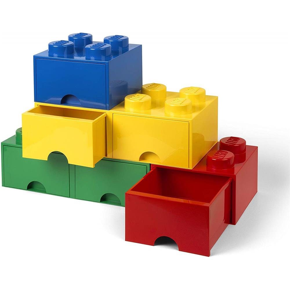 Room Copenhagen LEGO® Storage Brick 4 Yellow Storage Box, with Drawer, Brick Shape, Stackable