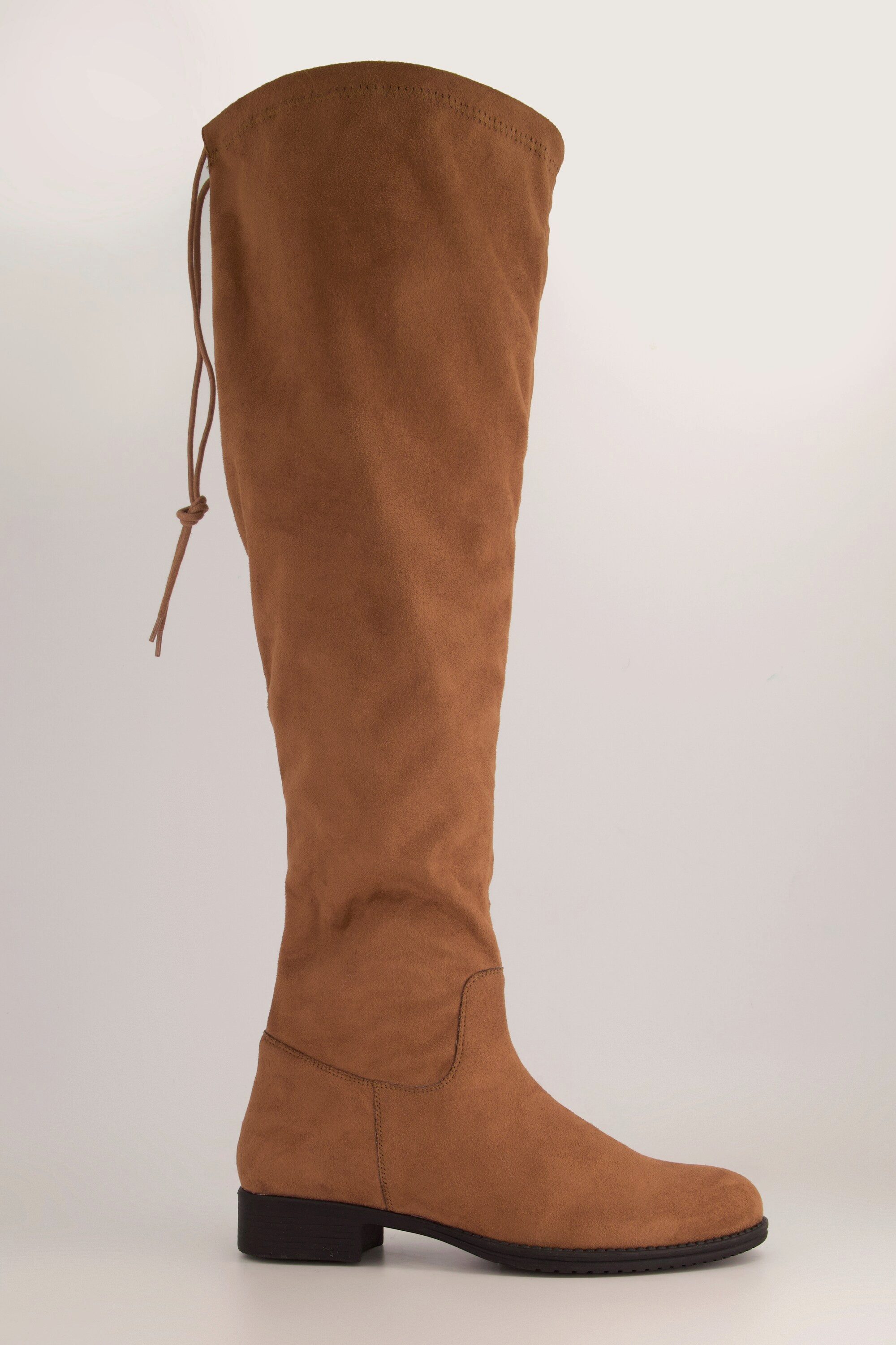 Ulla Popken Overknee-Stiefel Bindeband Reißverschluss Weite H Stiefel günstig online kaufen