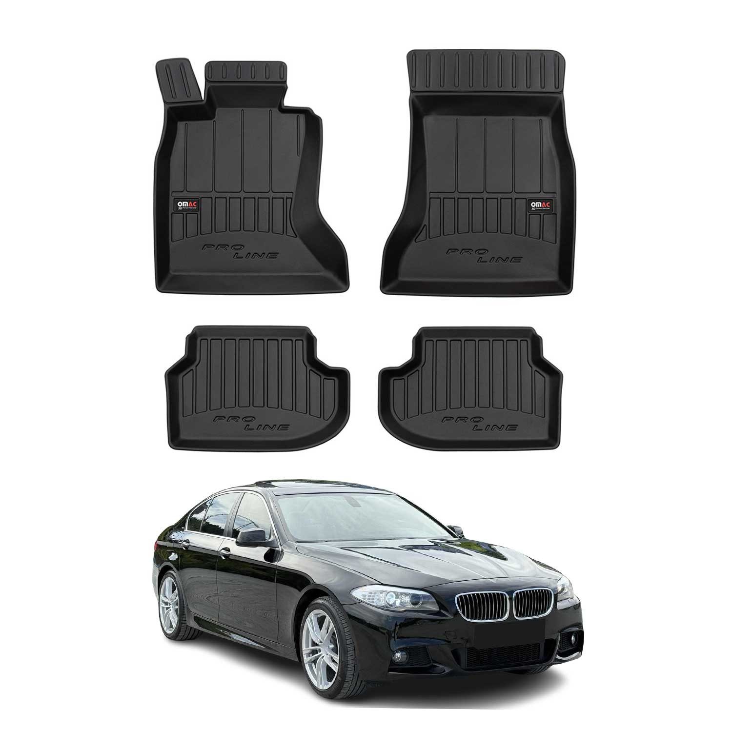 OMAC Auto-Fußmatten 2013-2017 BMW 5er F10 F11 xDrive Fußmatten TPE Schwarz 4 tlg (4 St), für BMW 5er F10 F11 Stufenheck Touring 2013-2017 BMW 5er F10 F11 Stufenheck Touring 2013-2017, Antirutsch,Wasserfest,Einfache Installation