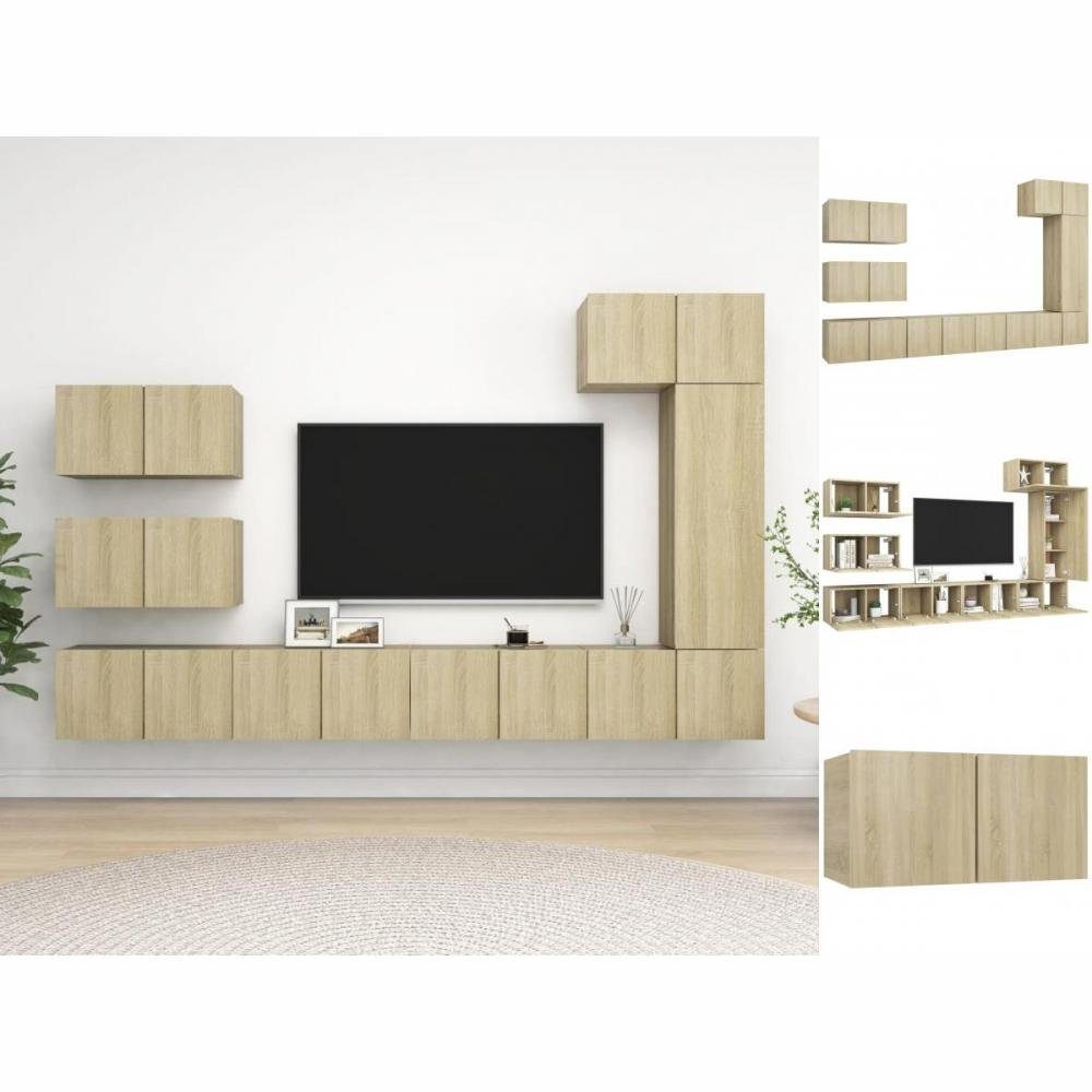 vidaXL Kleiderschrank 8-tlg TV-Schrank-Set Sonoma-Eiche Spanplatte | Kleiderschränke