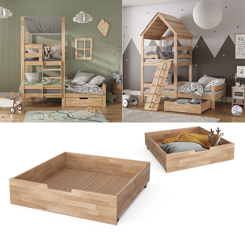VitaliSpa® Bettschubkasten Teddy, Naturholz, 92 x günstig online kaufen