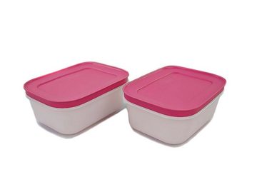 TUPPERWARE Frischhaltedose Eis-Kristall 450 ml weiß/pink (2) + SPÜLTUCH