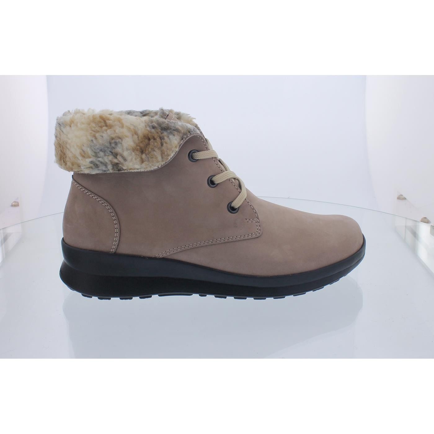 Berkemann Felisa Bootie, sand, Nubukleder, Schurwollfutter, Wechselfuß Schnürstiefel