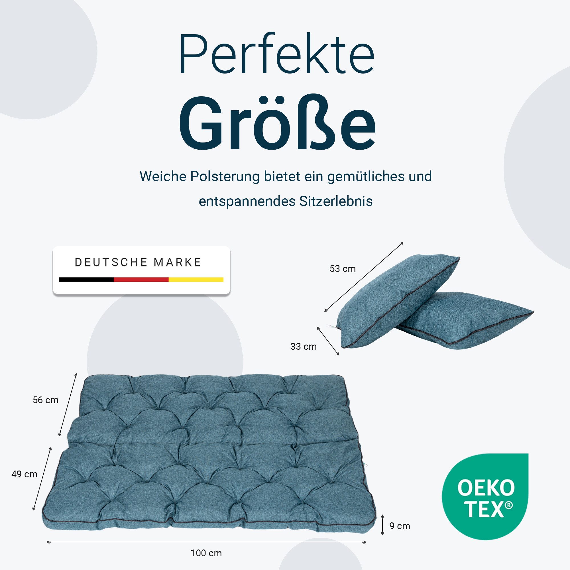 TexDeko Auflagekissen Ecolen Gartenbankauflage für Hollywoodschaukel mit Rü günstig online kaufen