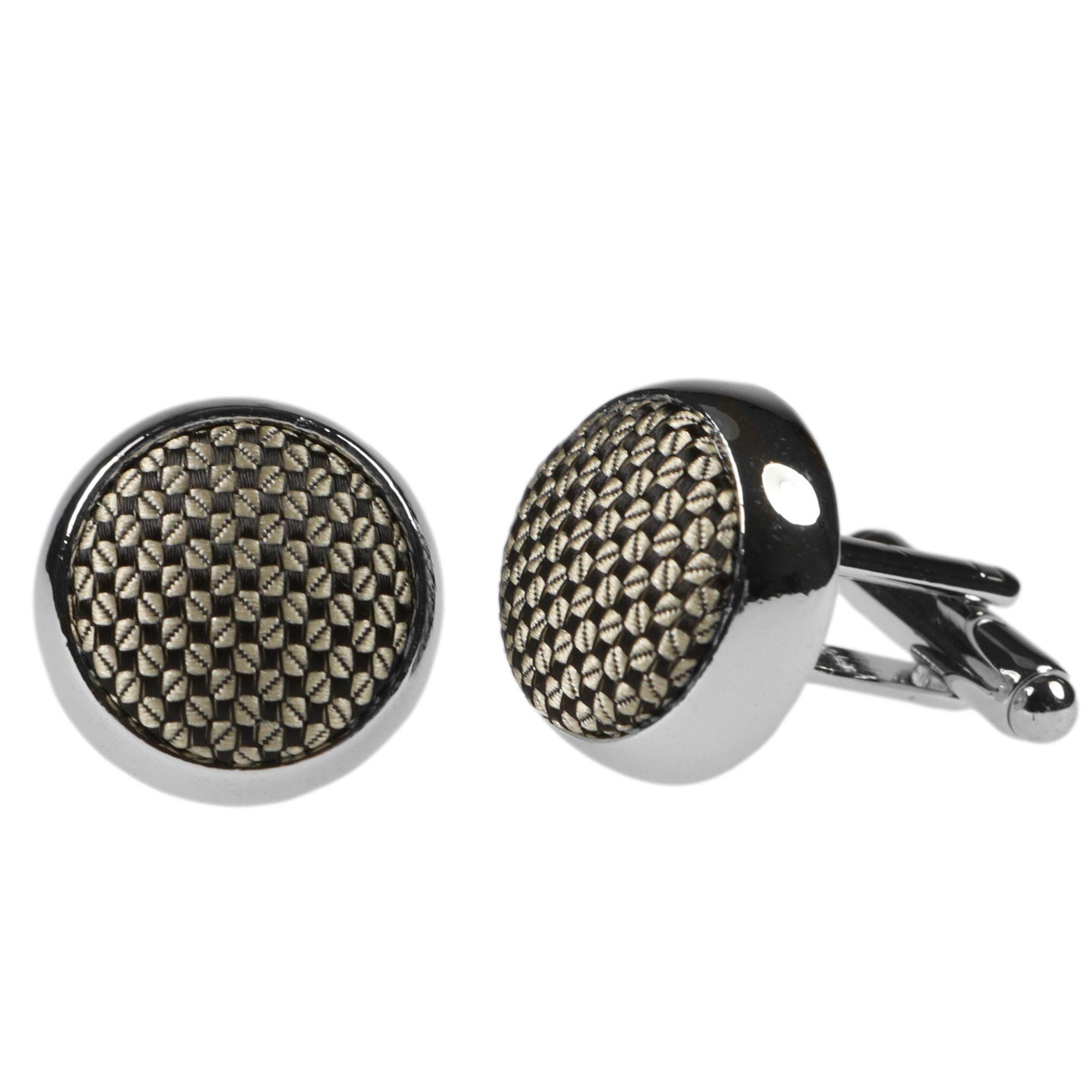 GASSANI Krawatte Hochzeitskrawatte Festlich, Herren-Krawatte Hochzeit Schlips zum Sakko (Set, 3-St., Krawattenset, mit Einstecktuch, Manschettenknöpfe) Breit (8cm), Grid, Klein-Kariert, Pique, Fein Karo, Matt, Seide-Touch